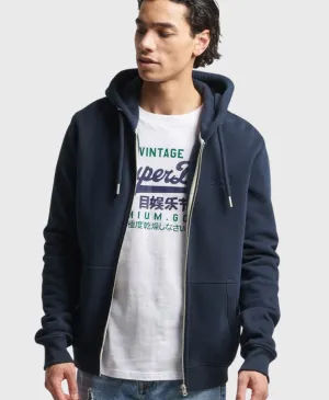 Superdry M2012400A Vintage Logo Zip Hoodie Navy