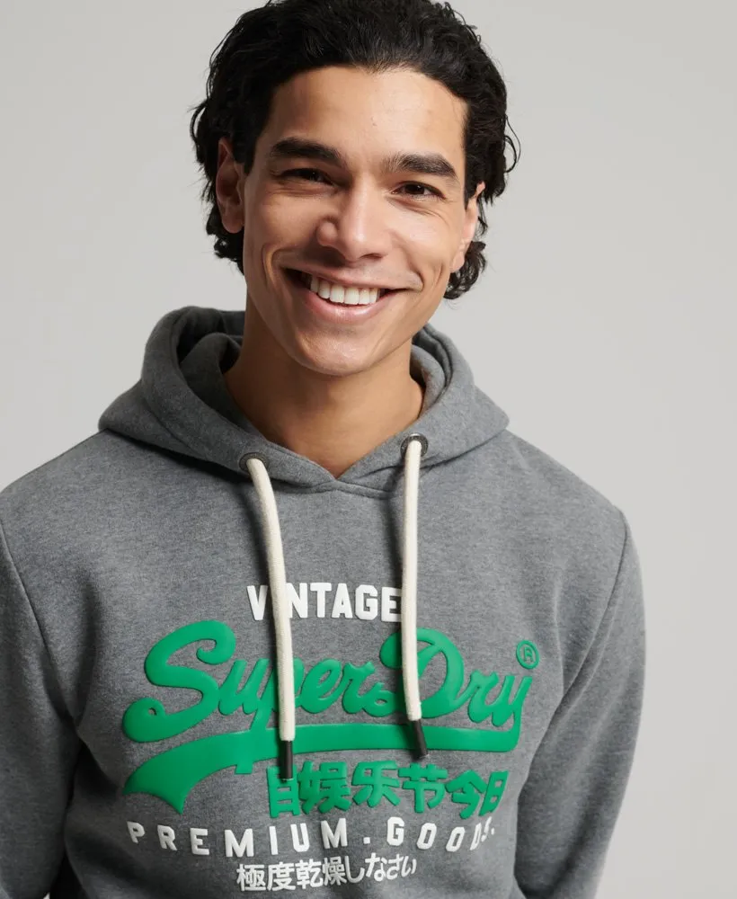 Superdry Vintage Logo Classic Hoodie Charcoal Marl