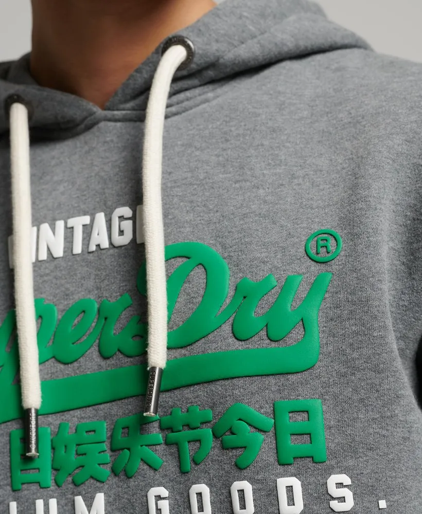 Superdry Vintage Logo Classic Hoodie Charcoal Marl