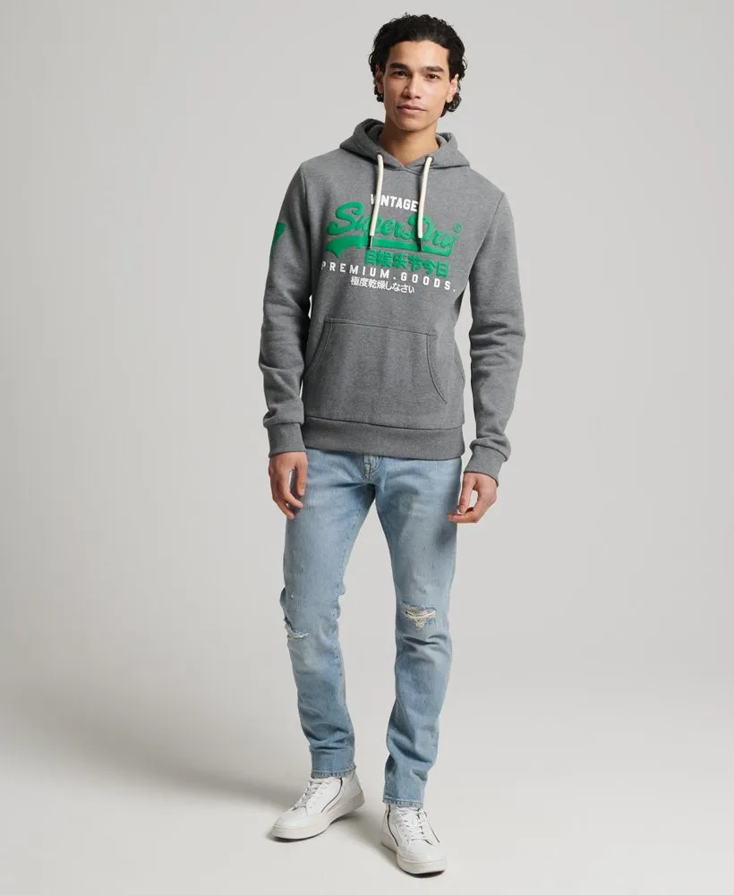 Superdry Vintage Logo Classic Hoodie Charcoal Marl