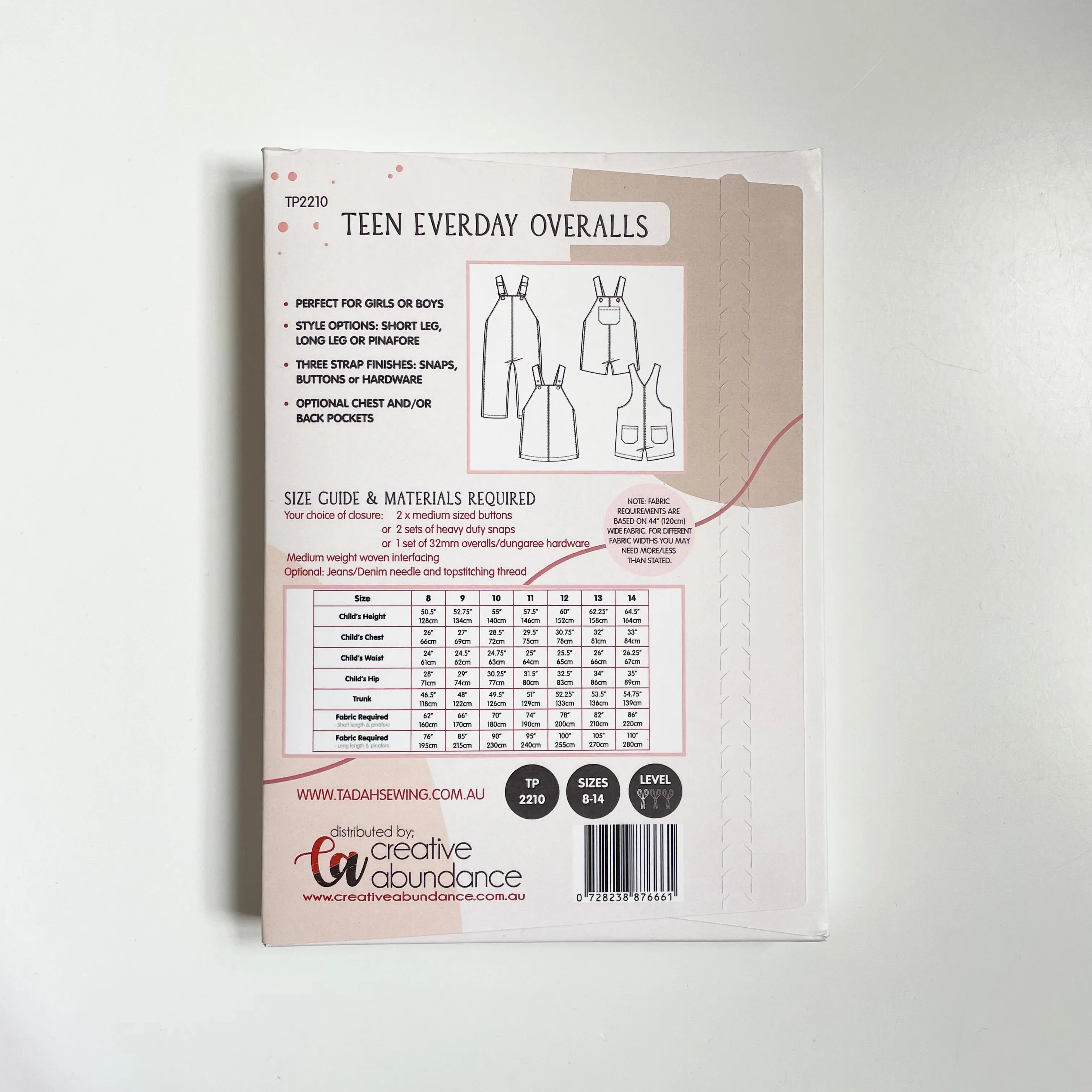 Tadah Patterns : Teen Everyday Overalls