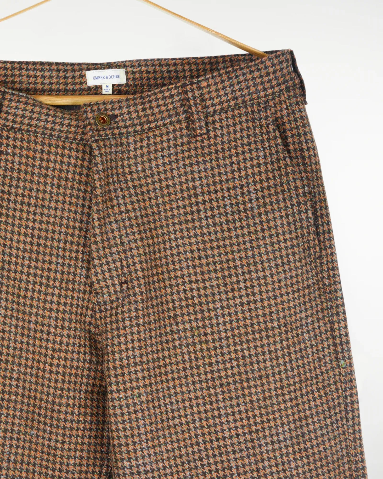 Tamal Pant Houndstooth Wool in Brown