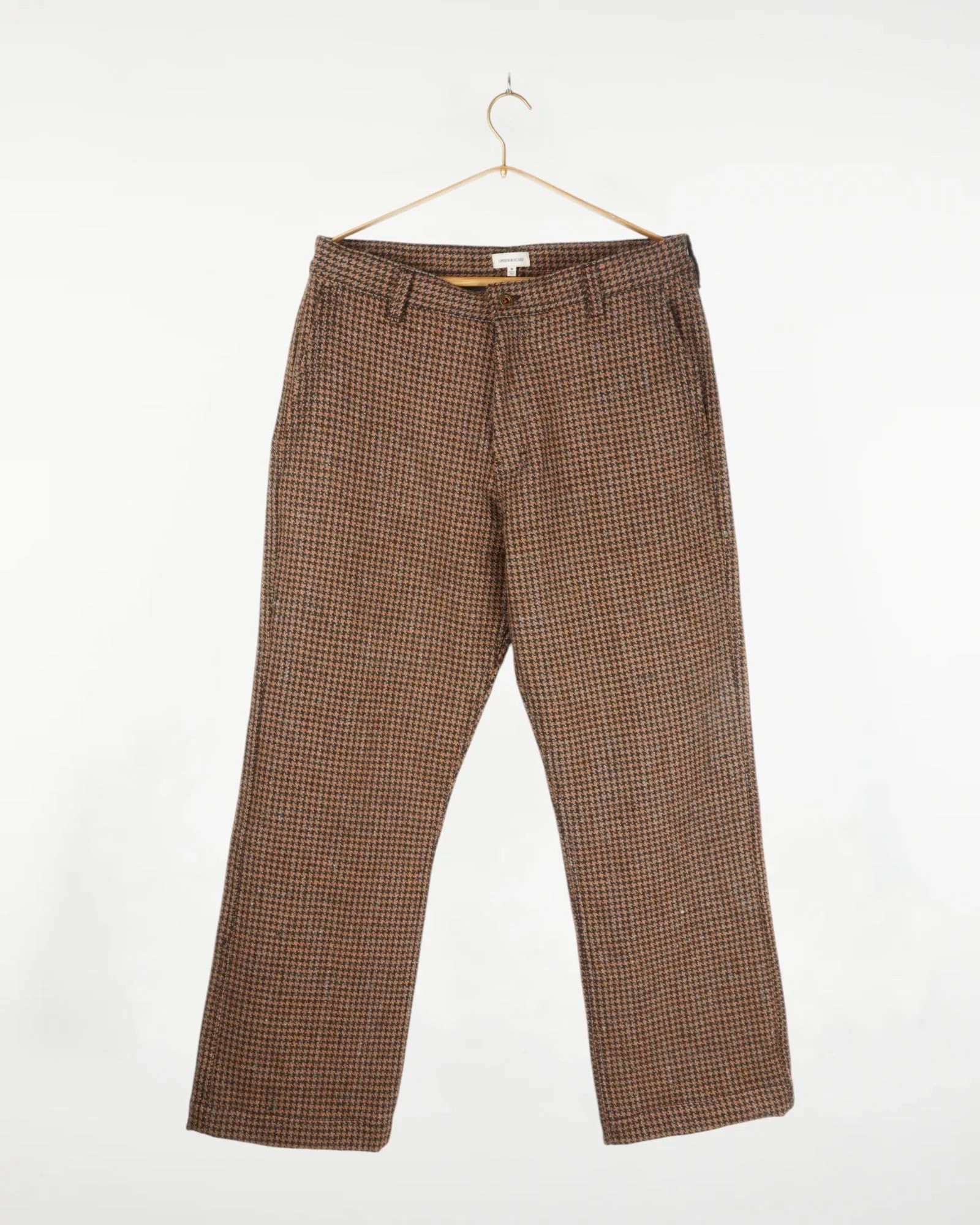Tamal Pant Houndstooth Wool in Brown