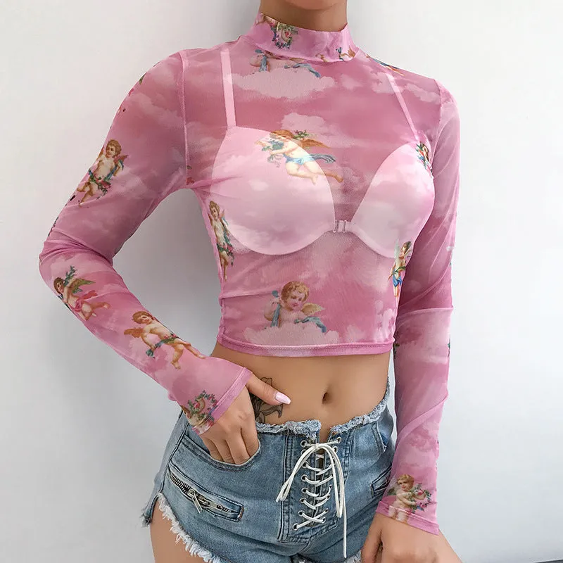 [@tara._taylor] “ANGELS CUPIDS MESH” CROP TOPS W041203REVIEW