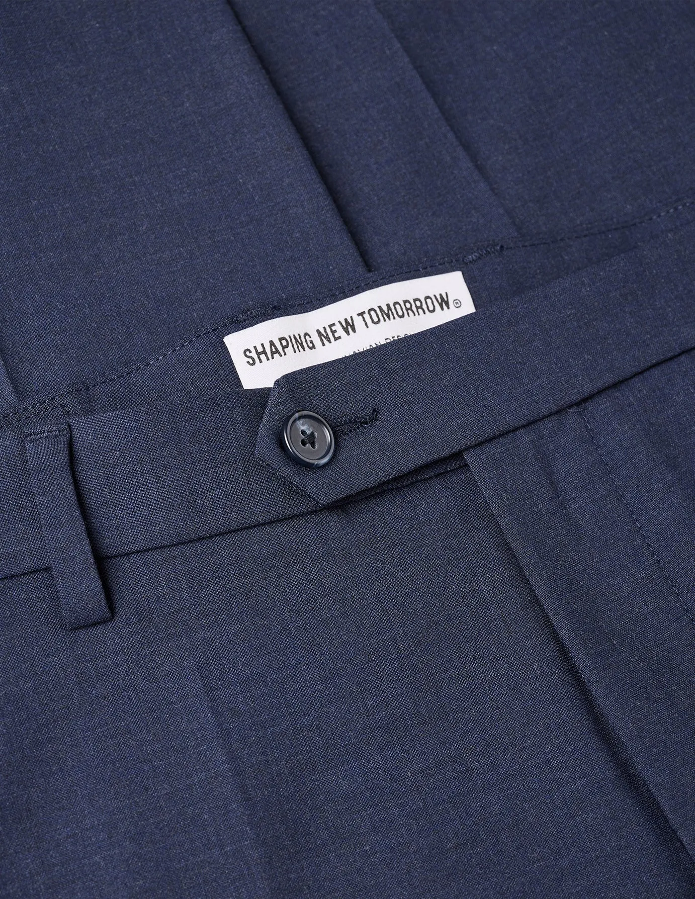 Tech Wool Suit Pants Slim Navy