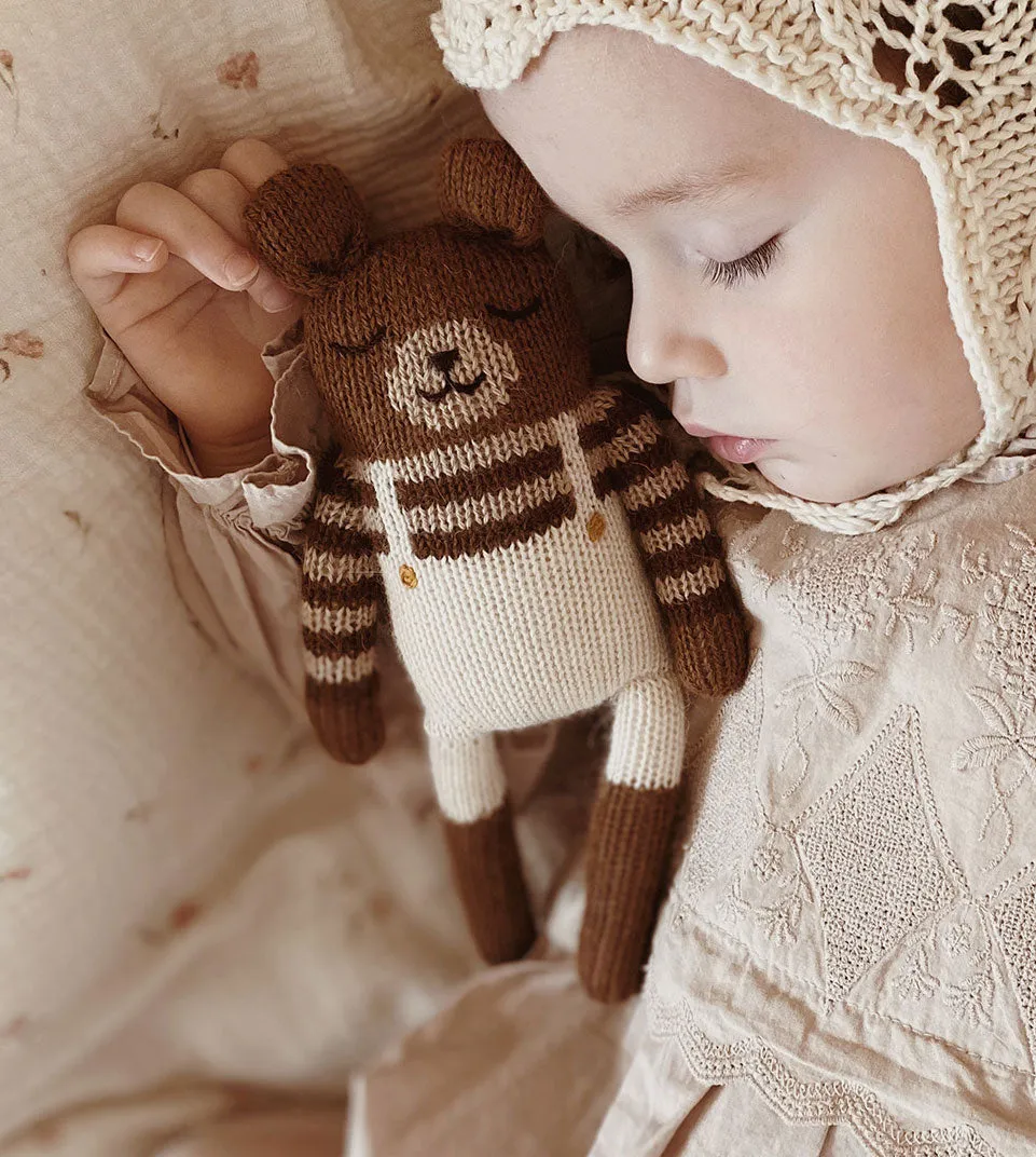 Teddy Soft Toy - Ecru Overalls