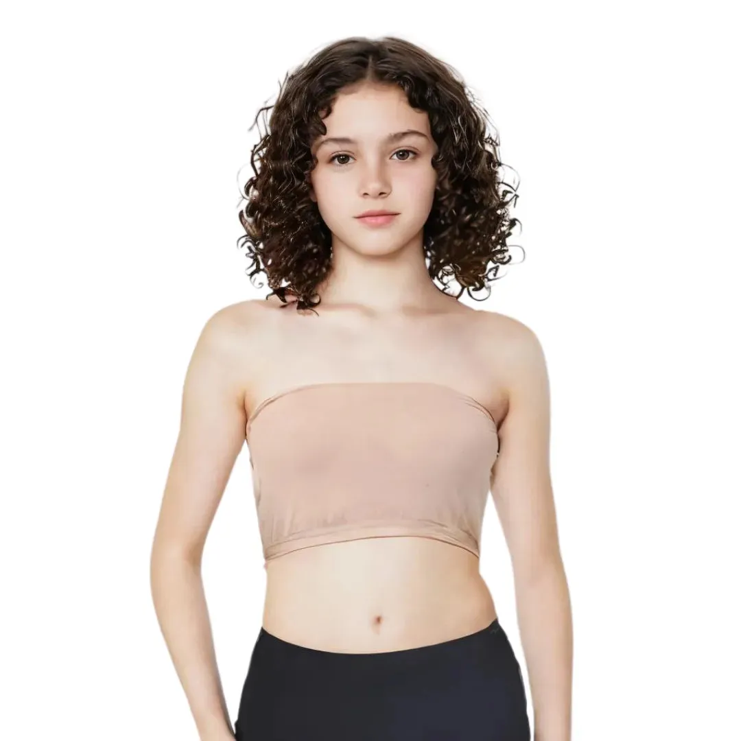 Teens Tube Top Bra | Slip On Style | 3 Layer Front Panel Conceals Nipples | Silicone Anti Slip Band Prevents Slipping