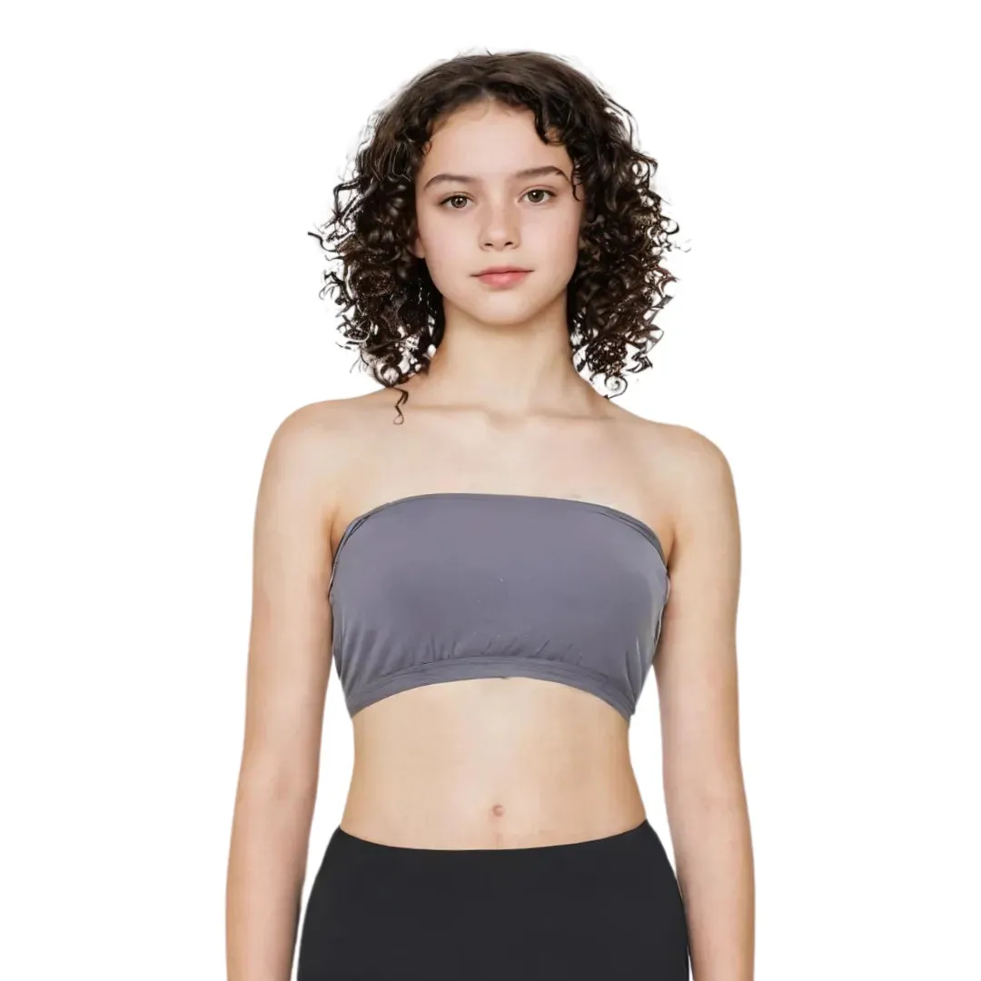 Teens Tube Top Bra | Slip On Style | 3 Layer Front Panel Conceals Nipples | Silicone Anti Slip Band Prevents Slipping
