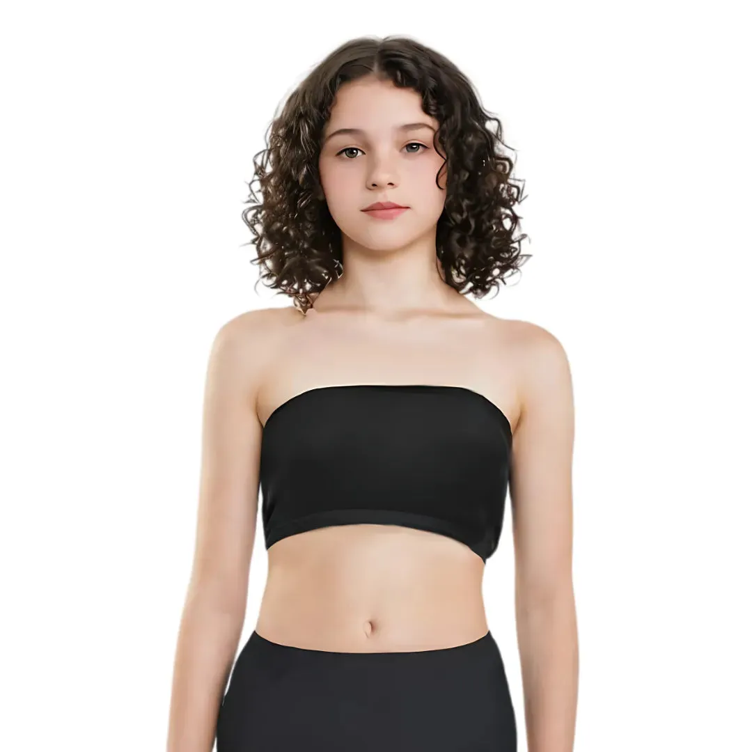 Teens Tube Top Bra | Slip On Style | 3 Layer Front Panel Conceals Nipples | Silicone Anti Slip Band Prevents Slipping