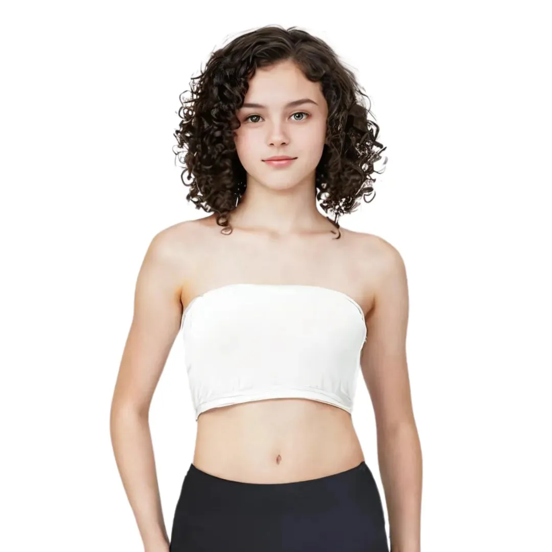 Teens Tube Top Bra | Slip On Style | 3 Layer Front Panel Conceals Nipples | Silicone Anti Slip Band Prevents Slipping