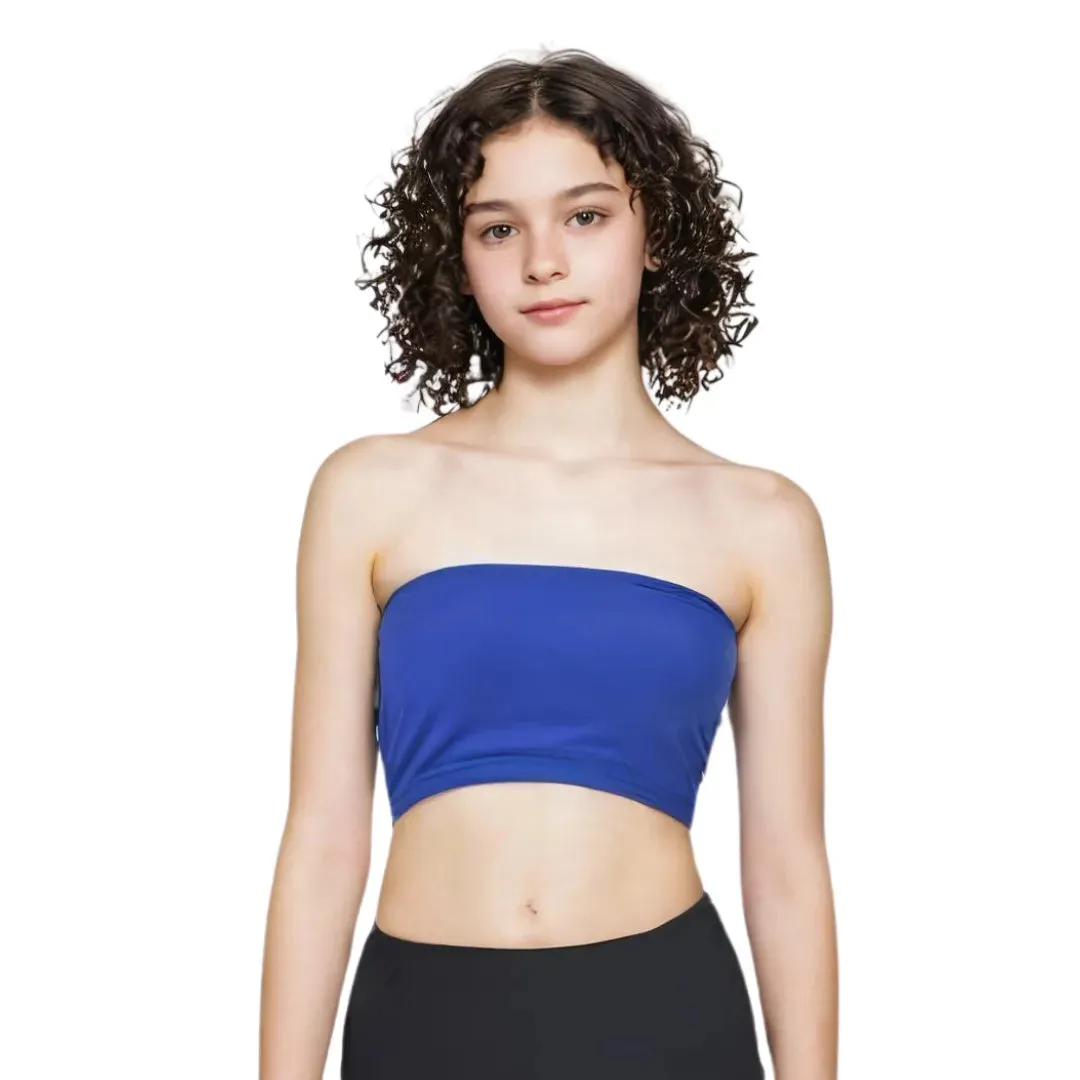 Teens Tube Top Bra | Slip On Style | 3 Layer Front Panel Conceals Nipples | Silicone Anti Slip Band Prevents Slipping