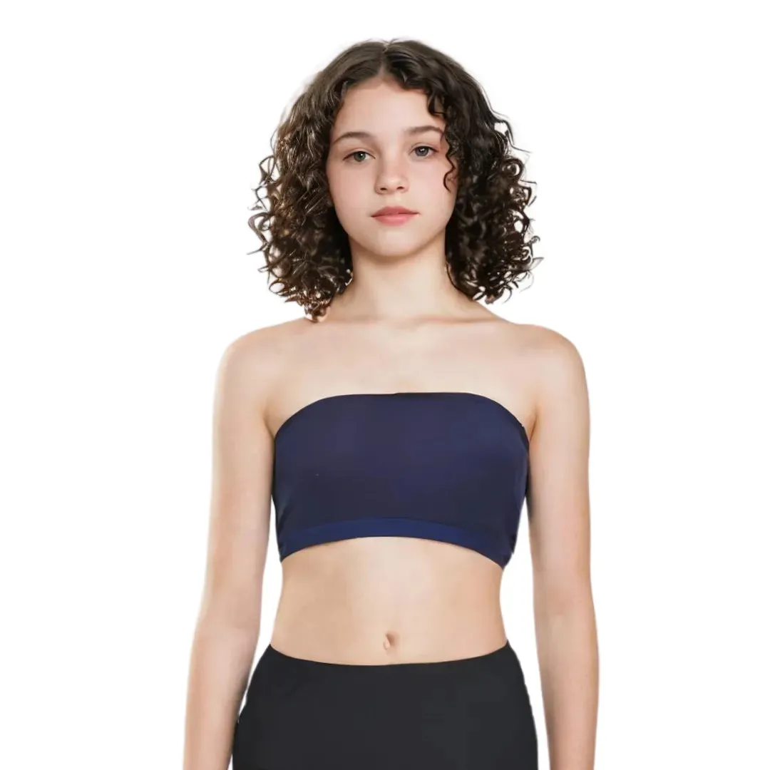 Teens Tube Top Bra | Slip On Style | 3 Layer Front Panel Conceals Nipples | Silicone Anti Slip Band Prevents Slipping