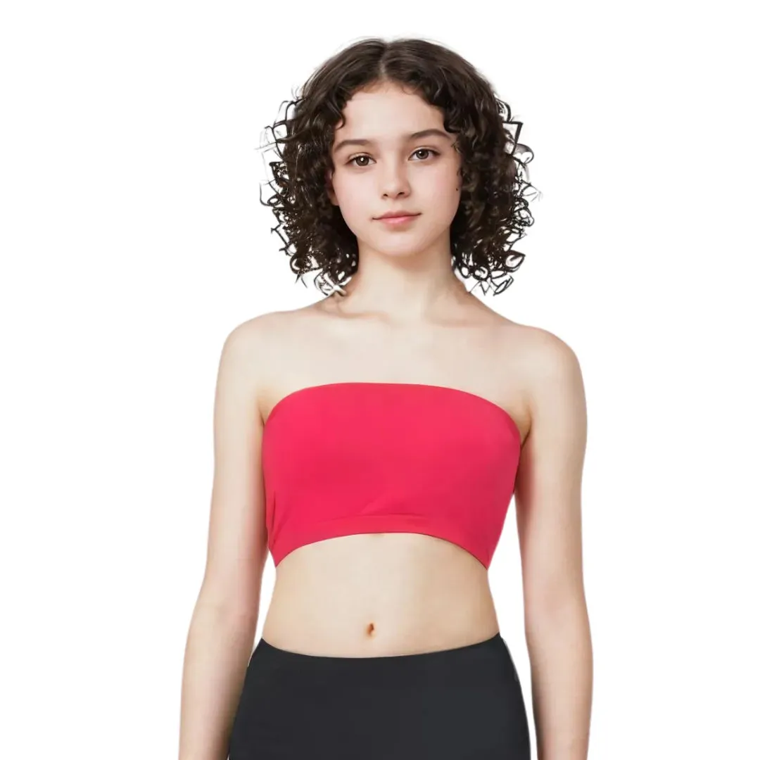 Teens Tube Top Bra | Slip On Style | 3 Layer Front Panel Conceals Nipples | Silicone Anti Slip Band Prevents Slipping
