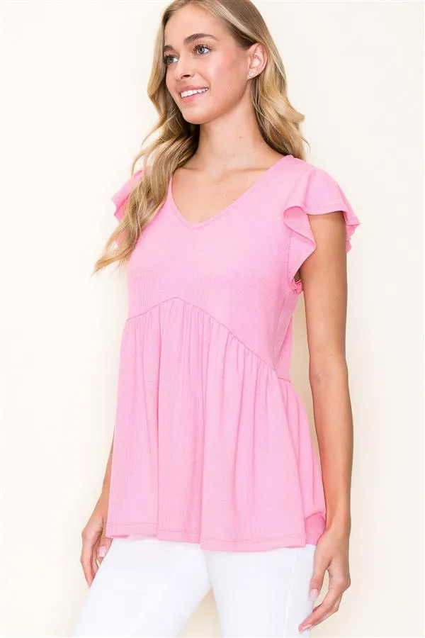 The Caitlan Babydoll Ribbed Top
