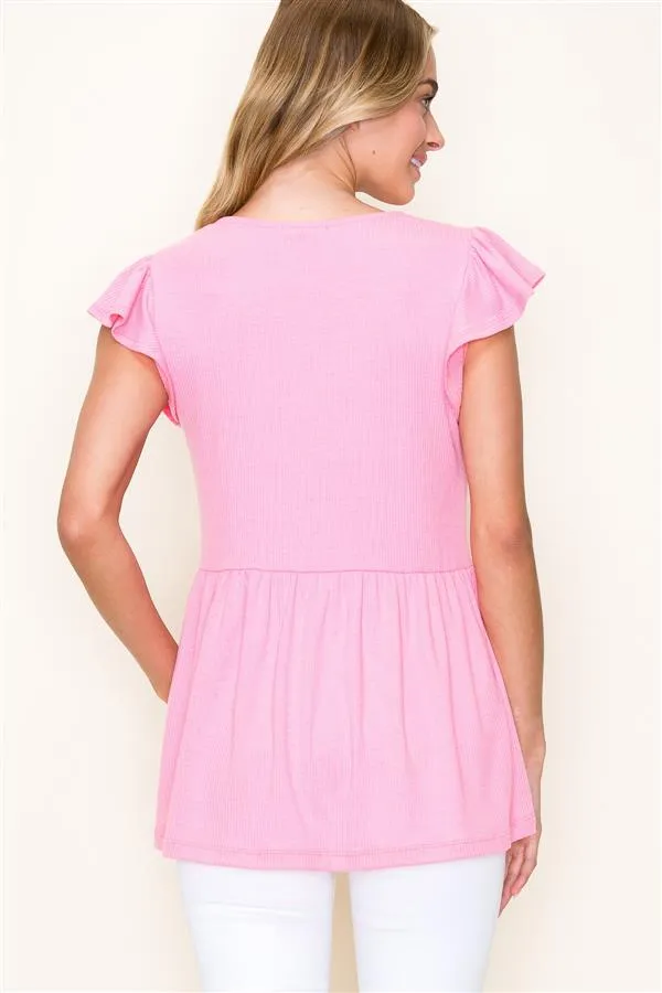 The Caitlan Babydoll Ribbed Top