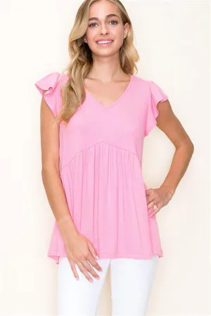 The Caitlan Babydoll Ribbed Top