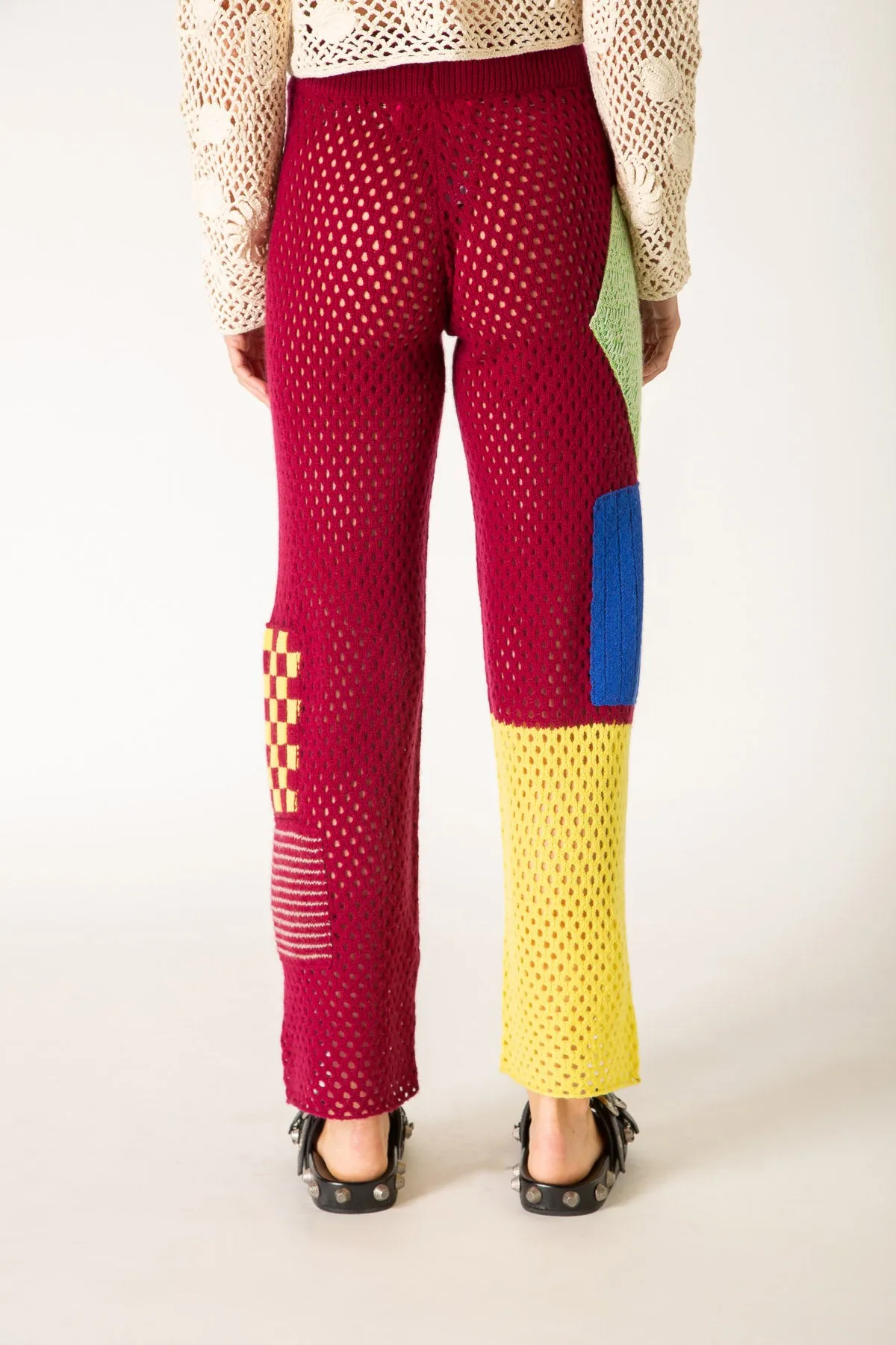 THE ELDER STATESMAN | LOOSE NET PATCHWORK PANTS