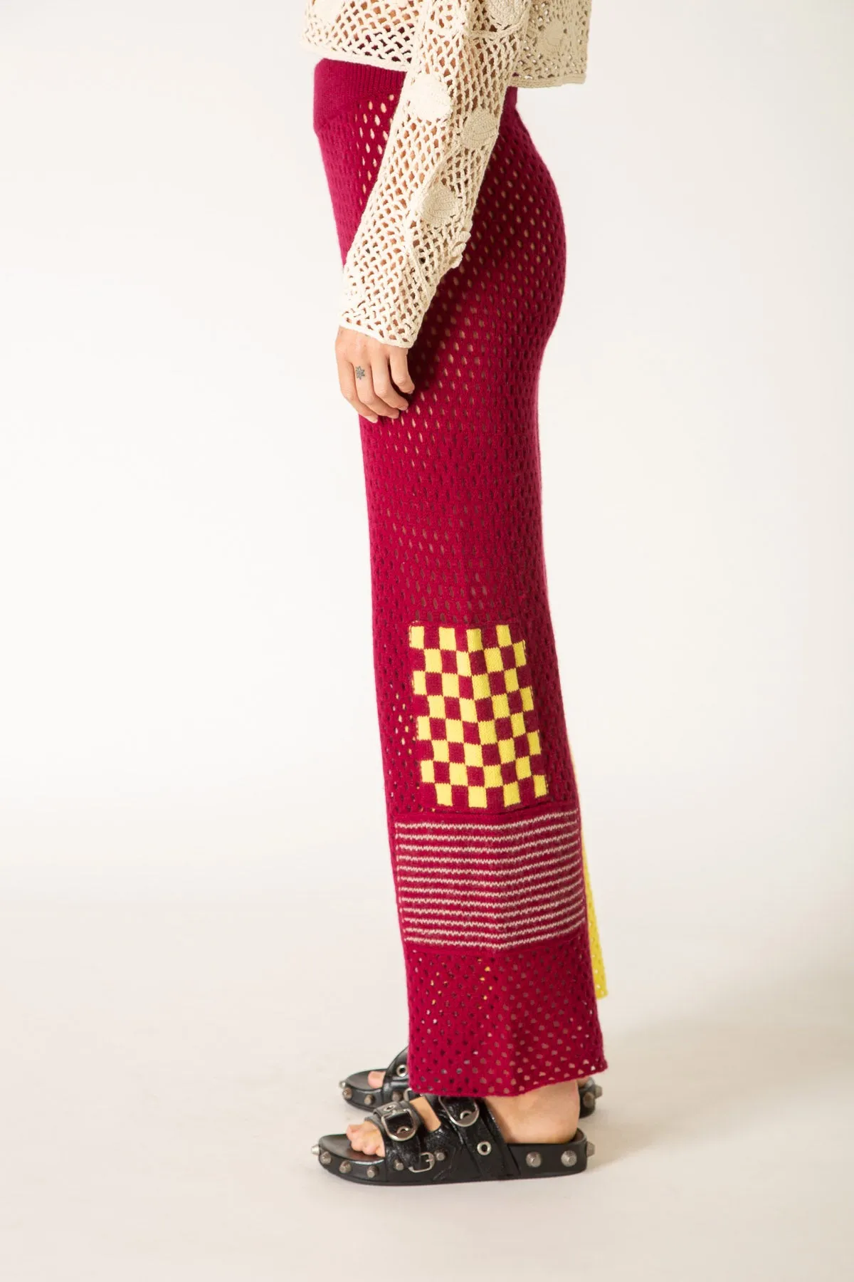 THE ELDER STATESMAN | LOOSE NET PATCHWORK PANTS