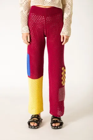 THE ELDER STATESMAN | LOOSE NET PATCHWORK PANTS
