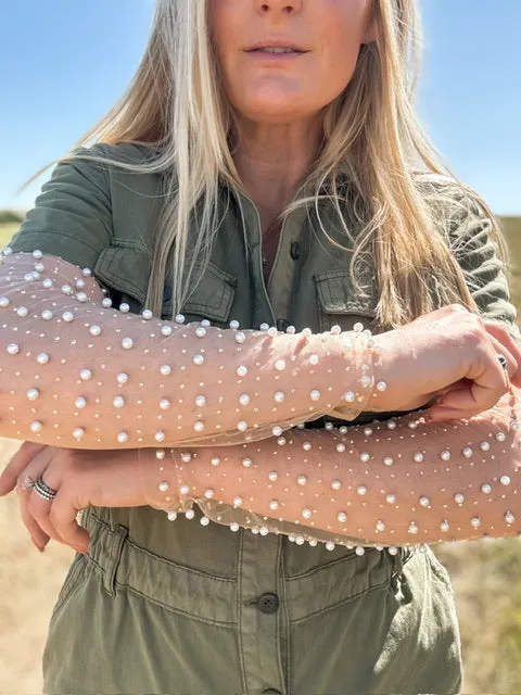 The Golden Hour Pearl Embellished Layering Top