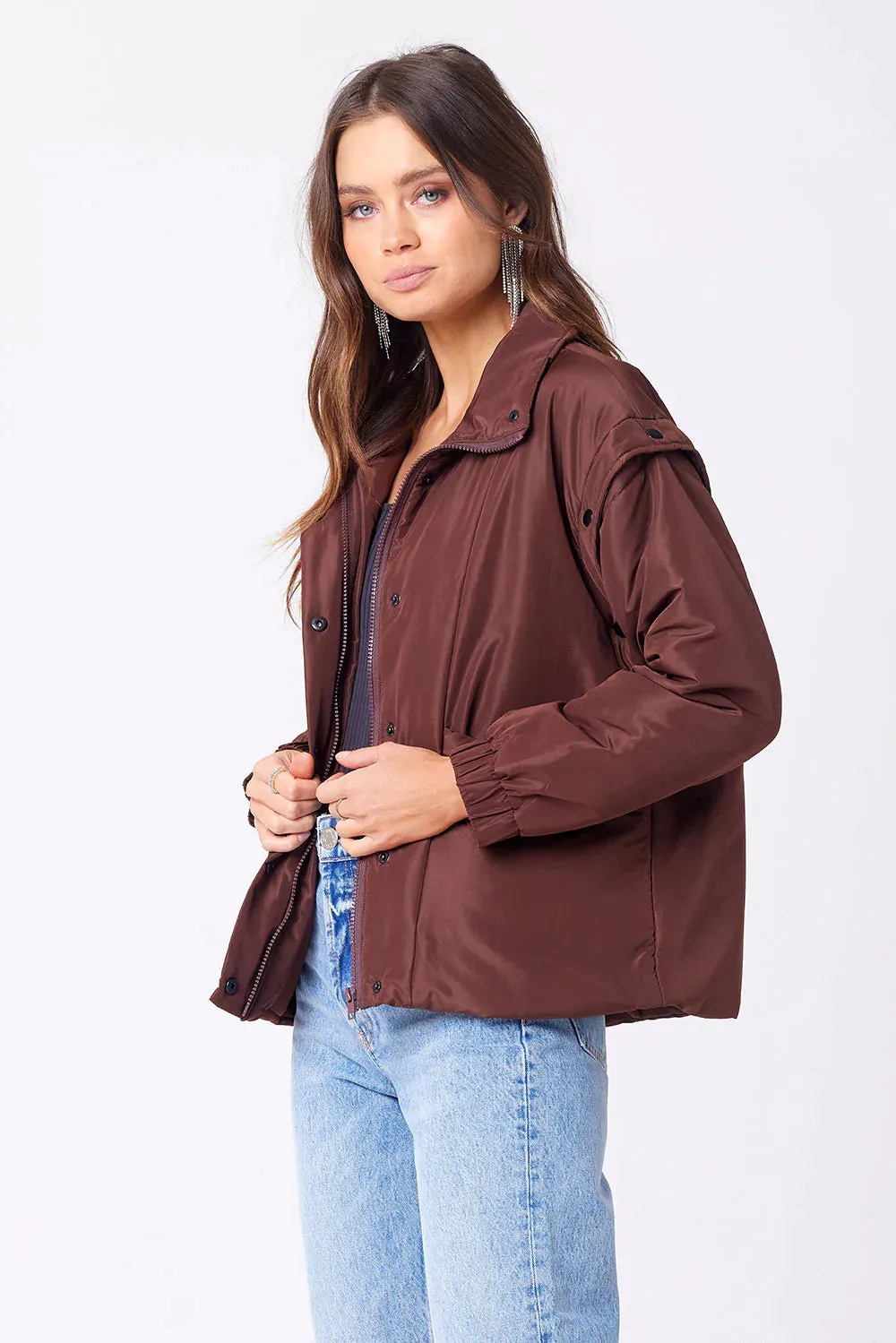 The Leyane Vest   Jacket by Saltwater Luxe - Java Brown