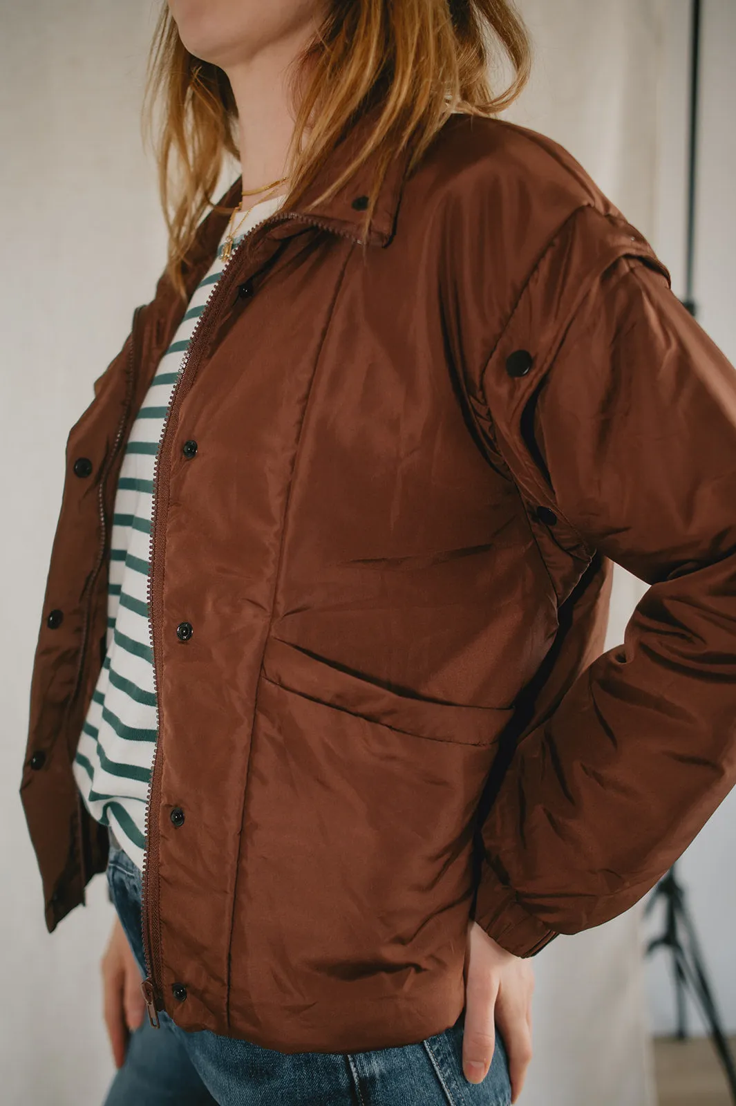 The Leyane Vest   Jacket by Saltwater Luxe - Java Brown