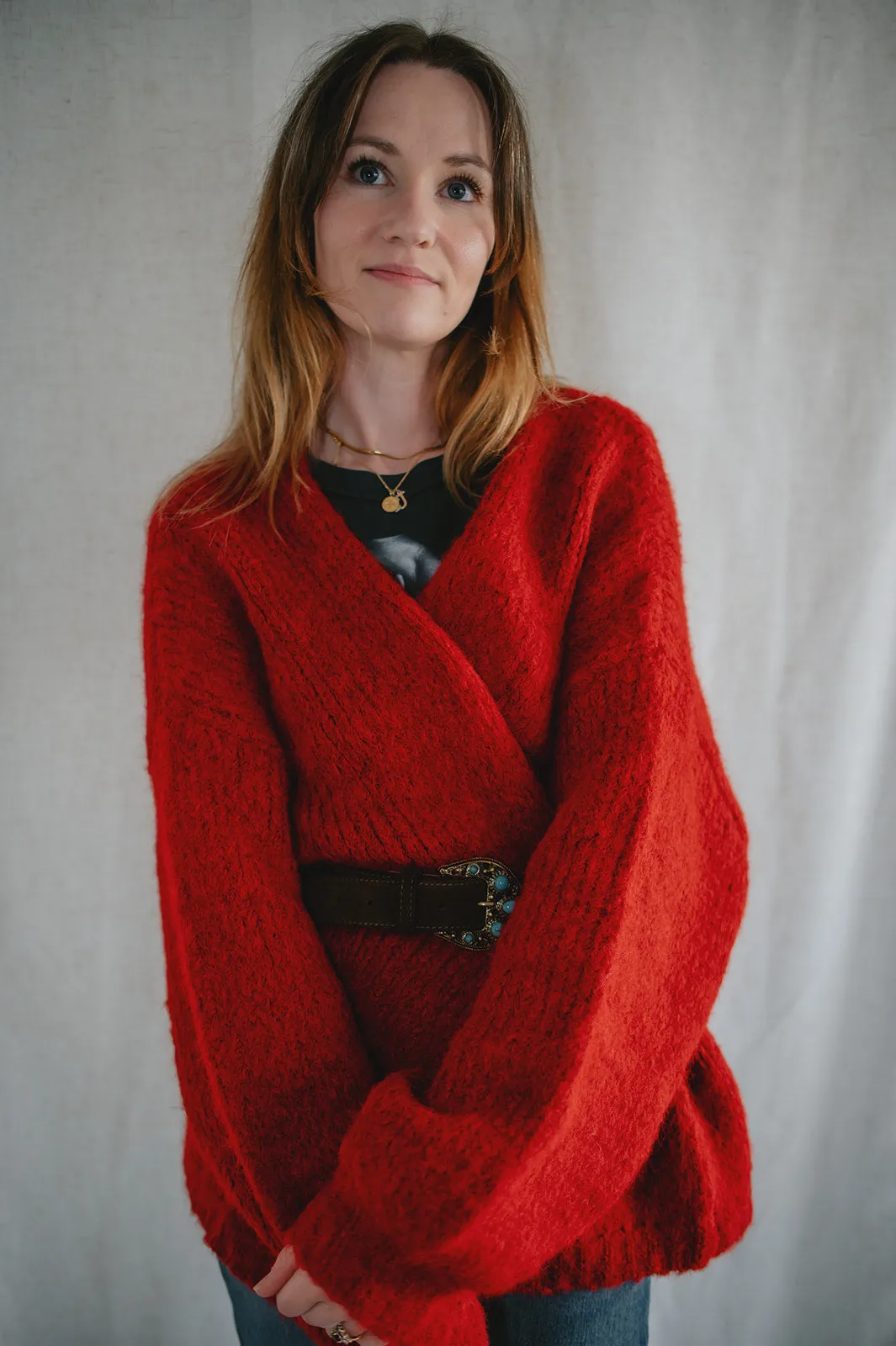 The Marlowe Cardigan - Taylor's Red - PLUS