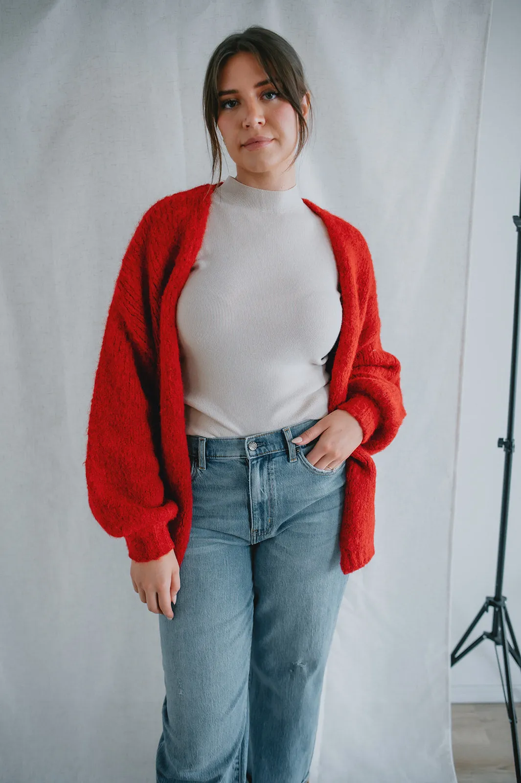 The Marlowe Cardigan - Taylor's Red - PLUS