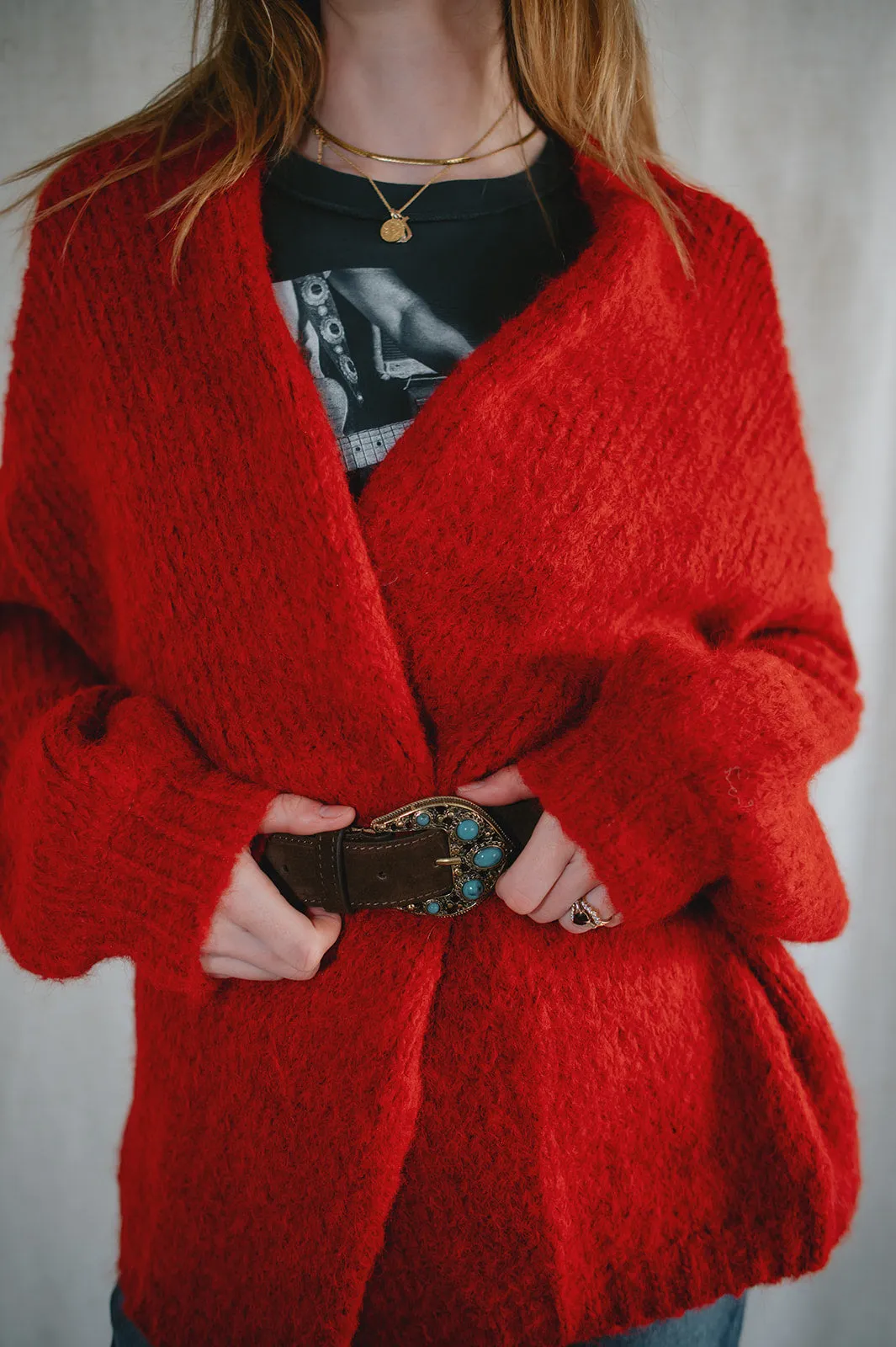 The Marlowe Cardigan - Taylor's Red - PLUS
