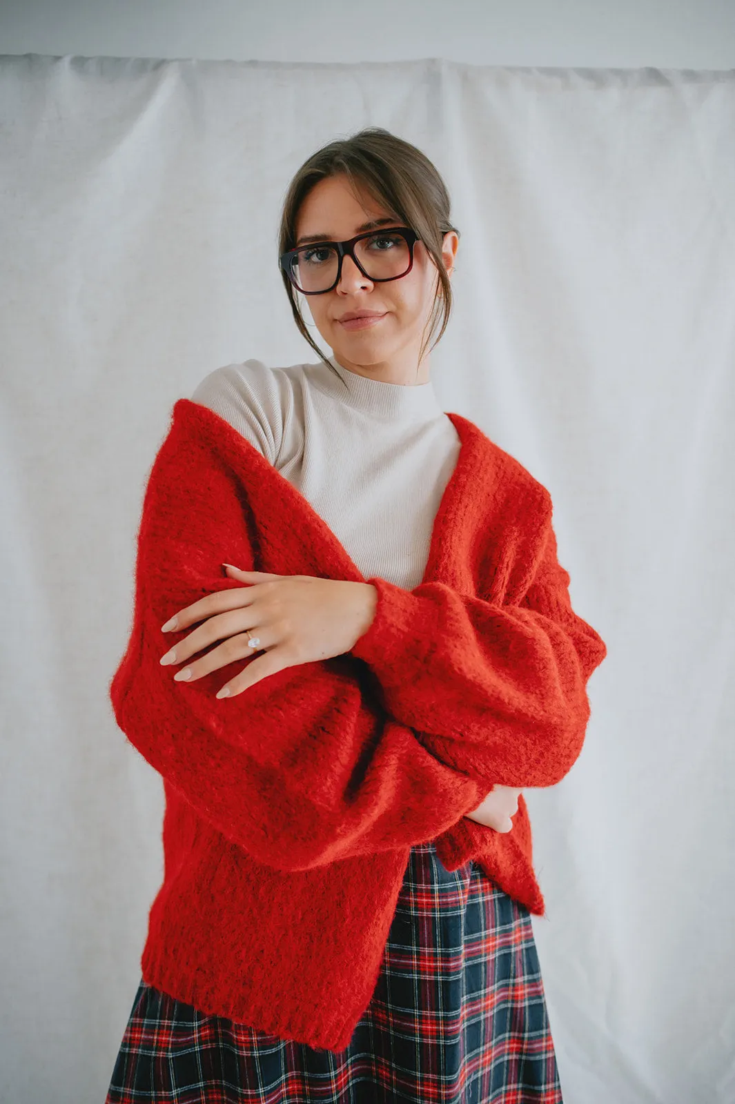 The Marlowe Cardigan - Taylor's Red - PLUS