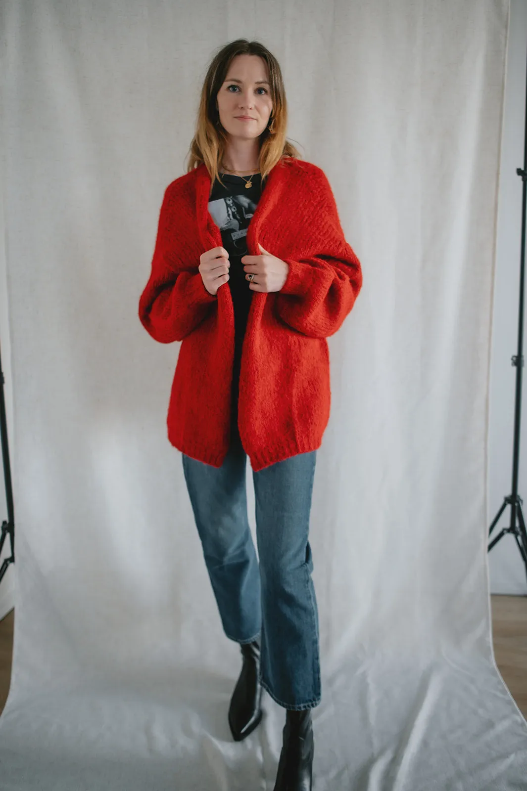 The Marlowe Cardigan - Taylor's Red - PLUS