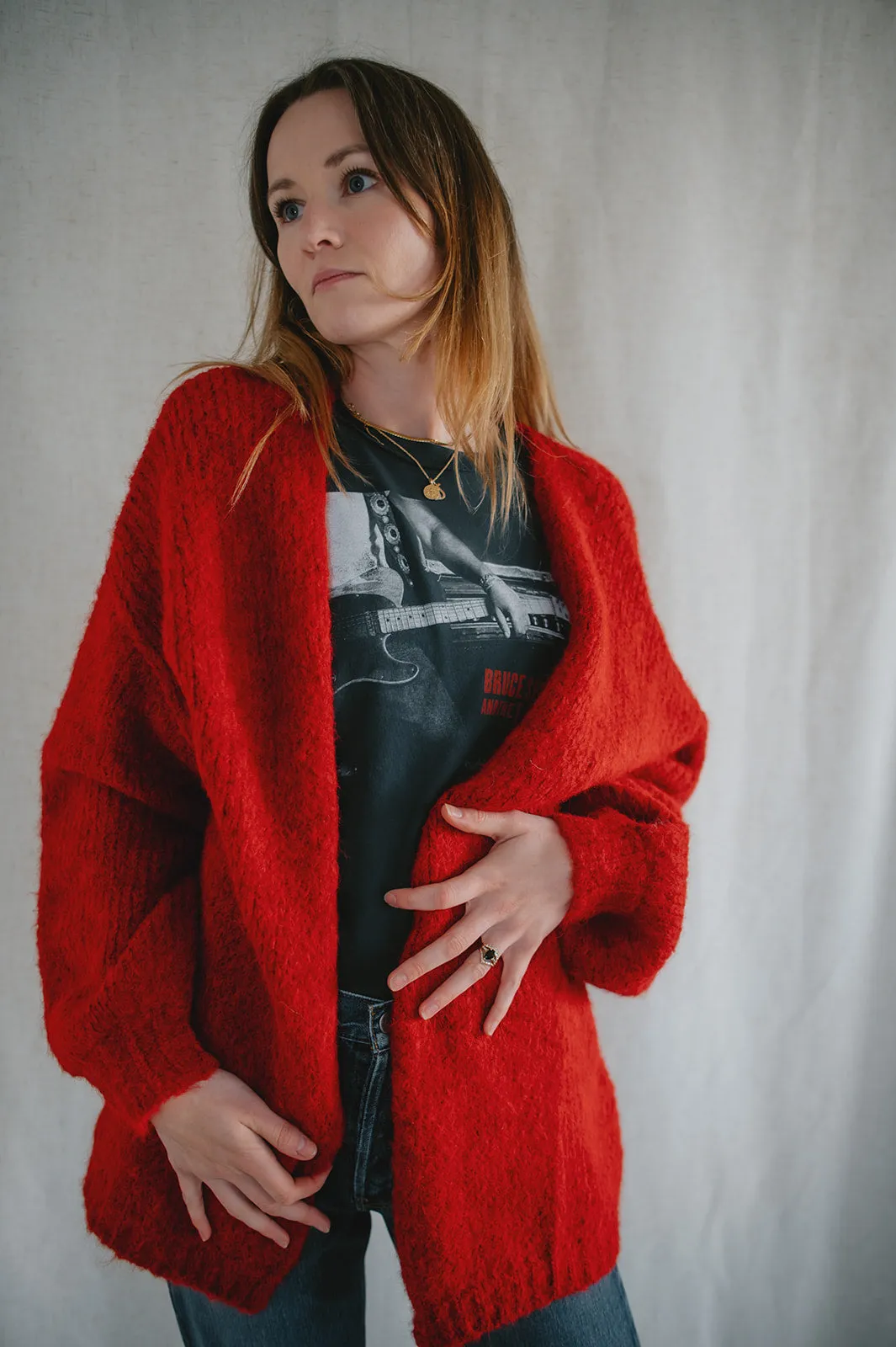 The Marlowe Cardigan - Taylor's Red - PLUS