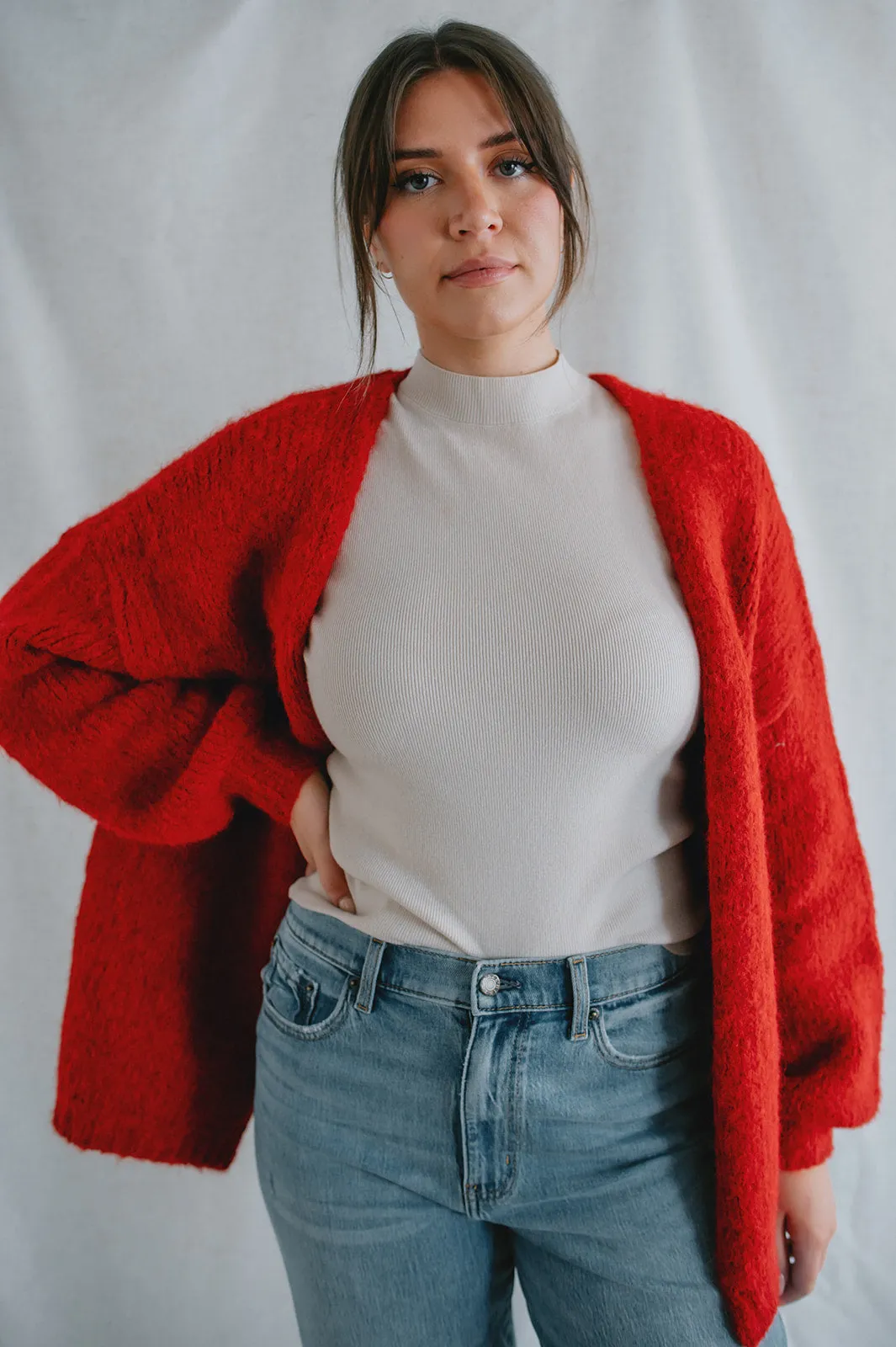 The Marlowe Cardigan - Taylor's Red - PLUS