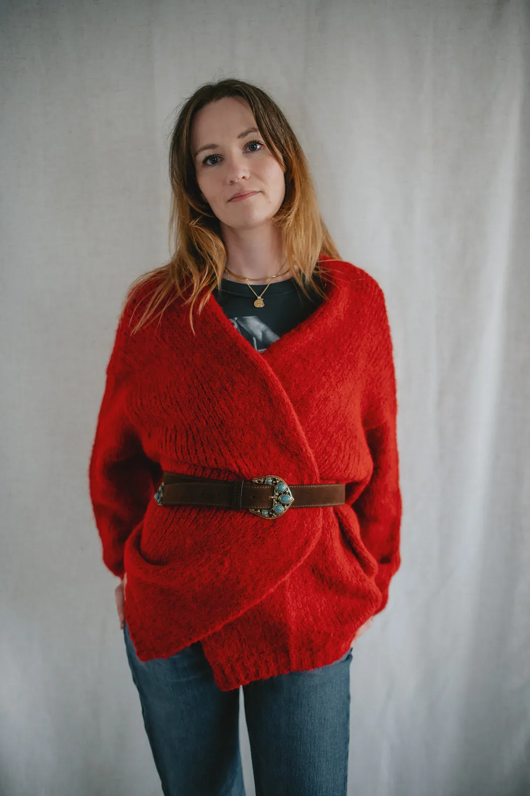 The Marlowe Cardigan - Taylor's Red - PLUS