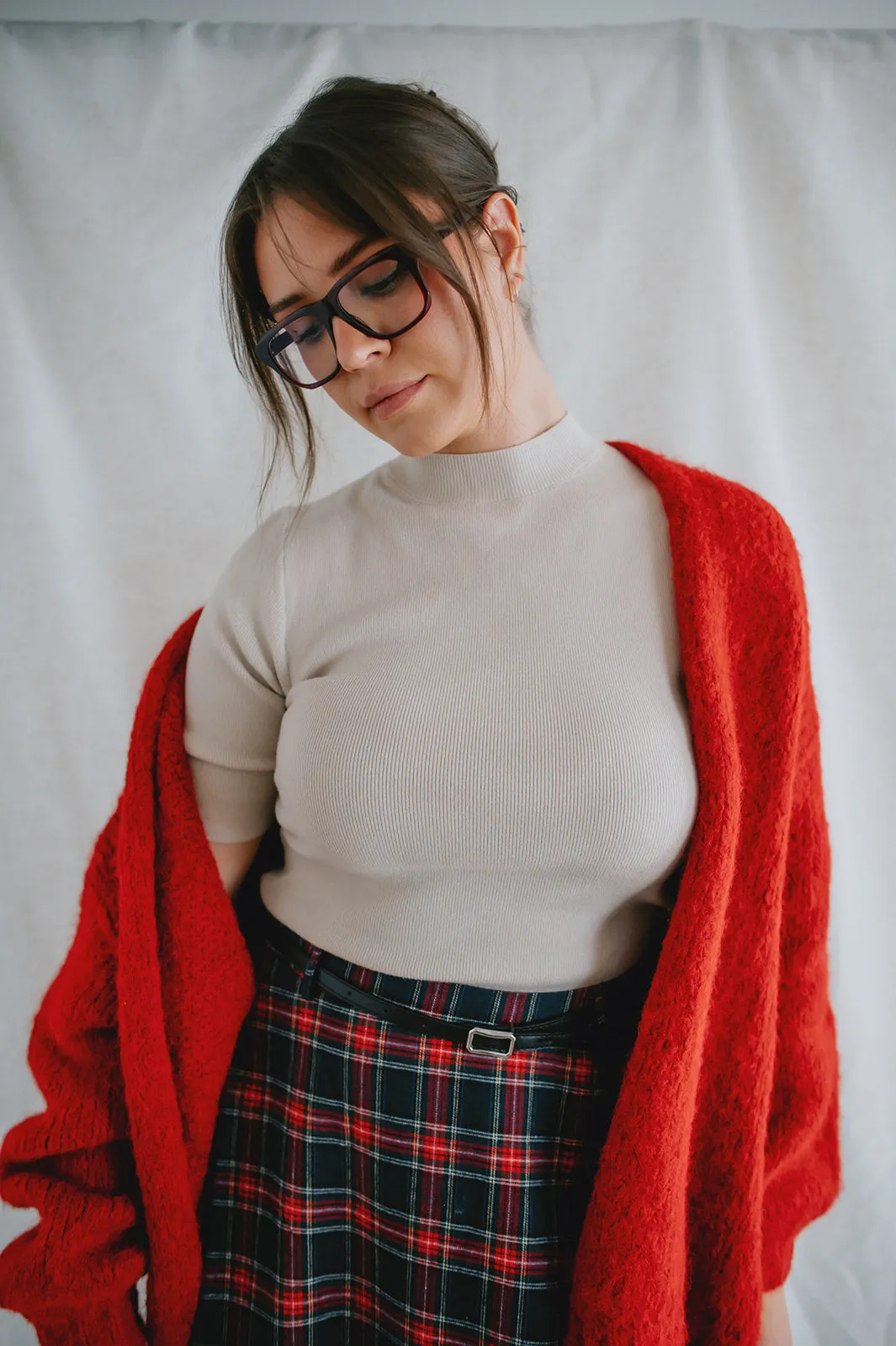 The Marlowe Cardigan - Taylor's Red - PLUS
