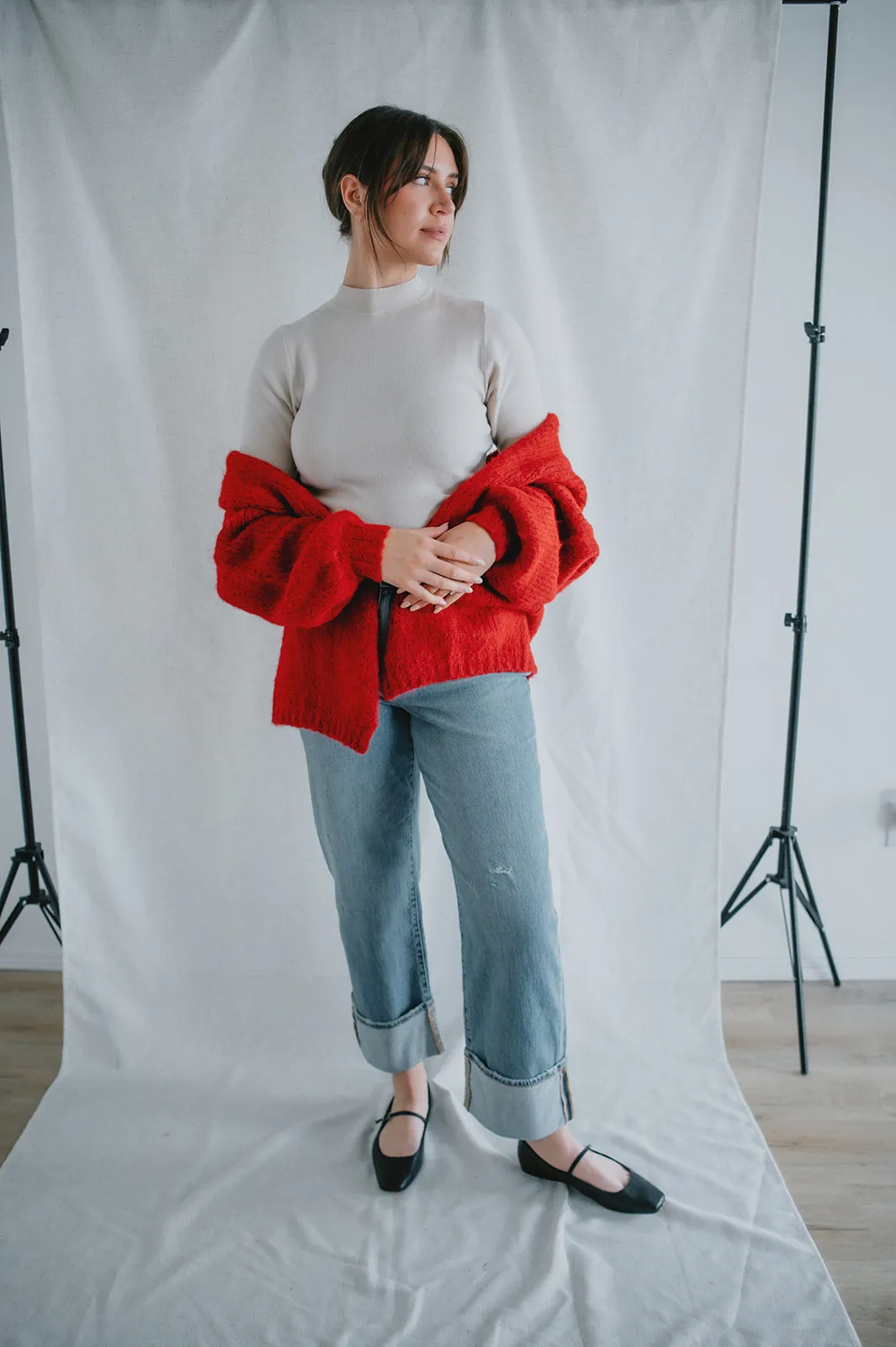 The Marlowe Cardigan - Taylor's Red - PLUS