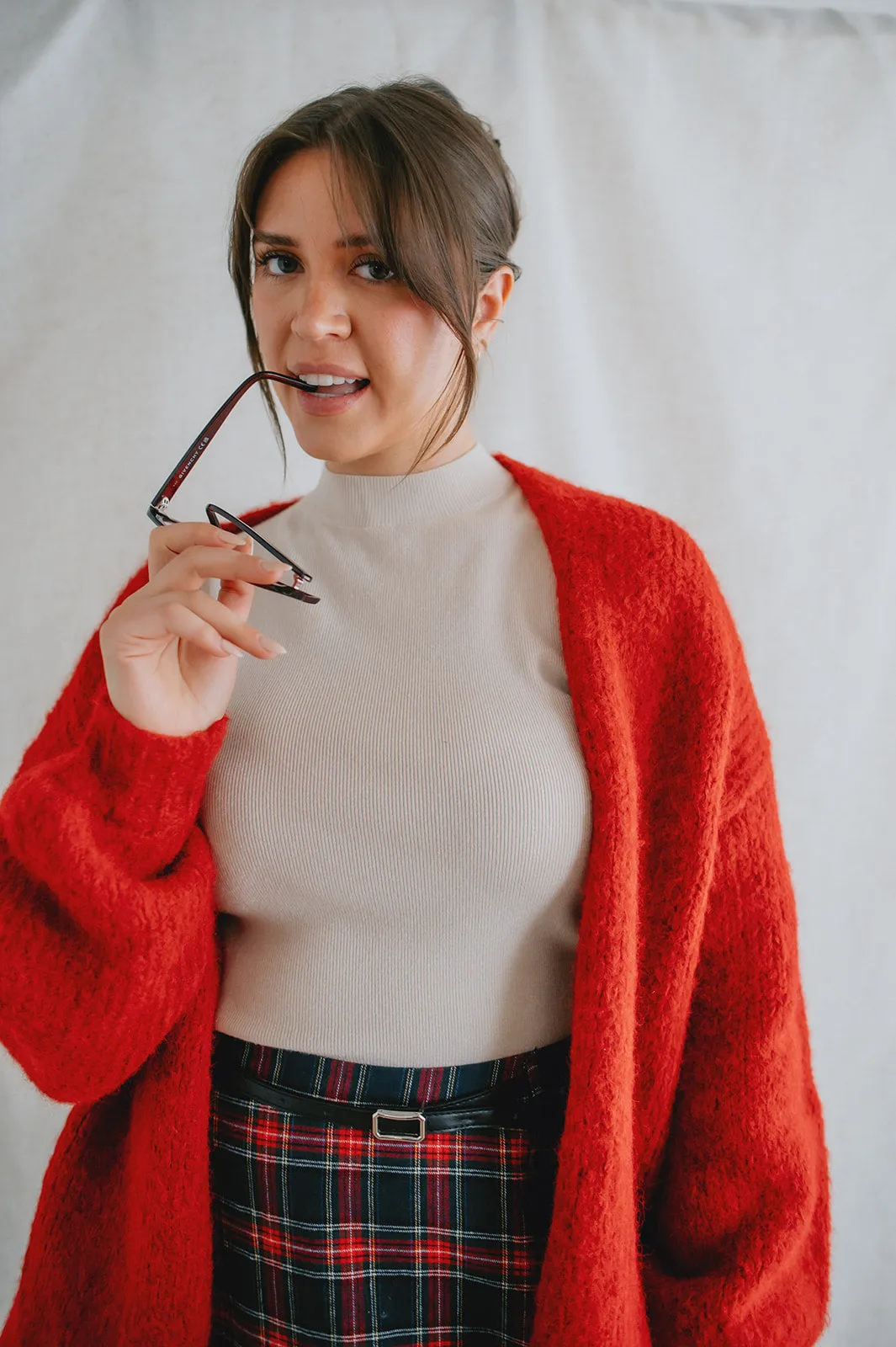 The Marlowe Cardigan - Taylor's Red - PLUS
