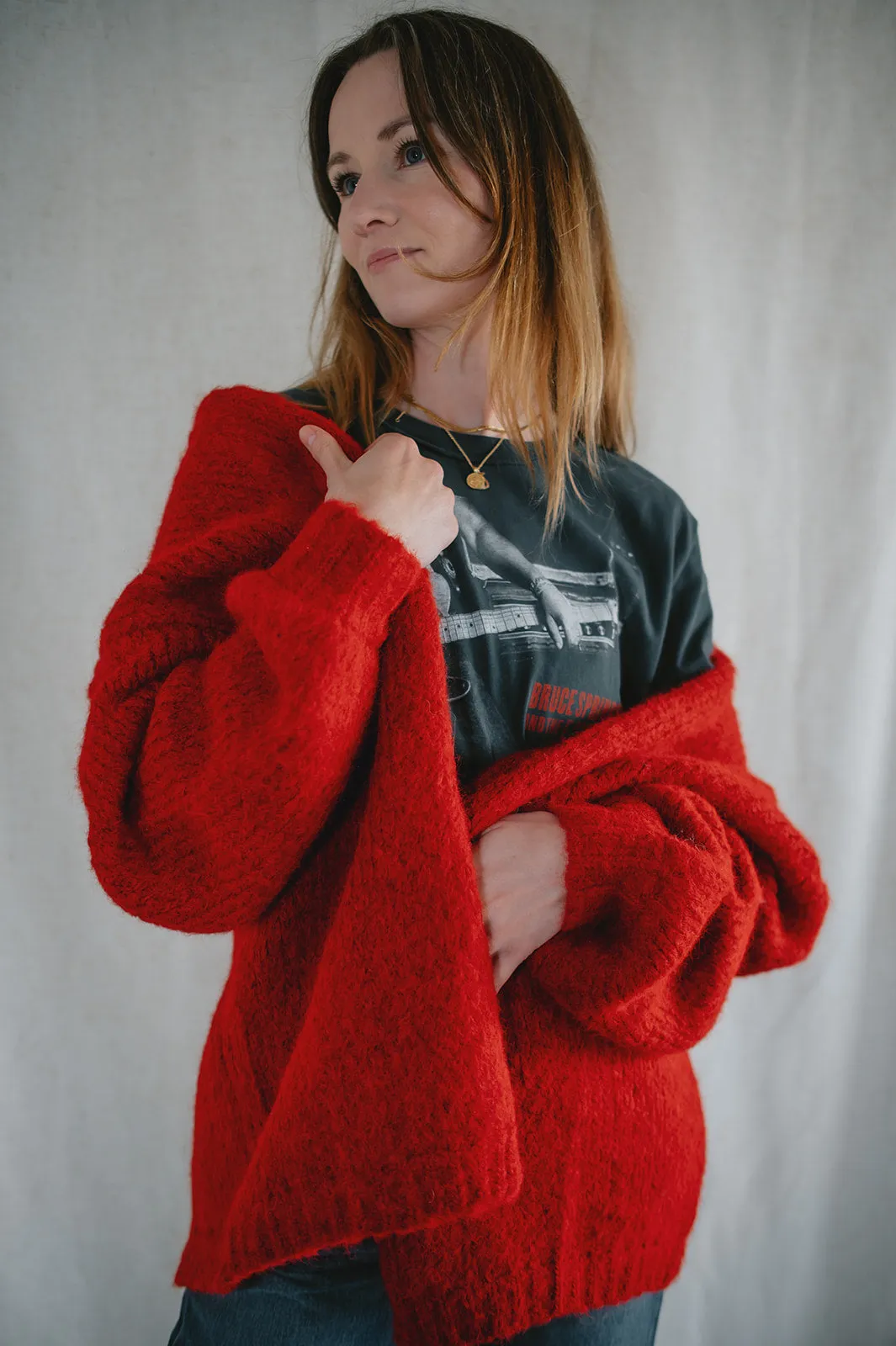 The Marlowe Cardigan - Taylor's Red - PLUS