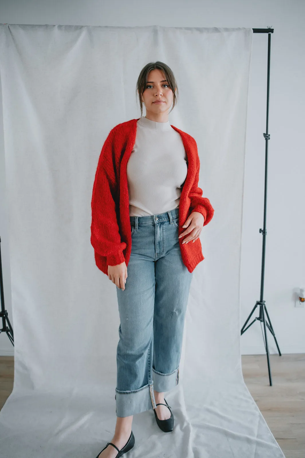 The Marlowe Cardigan - Taylor's Red - PLUS