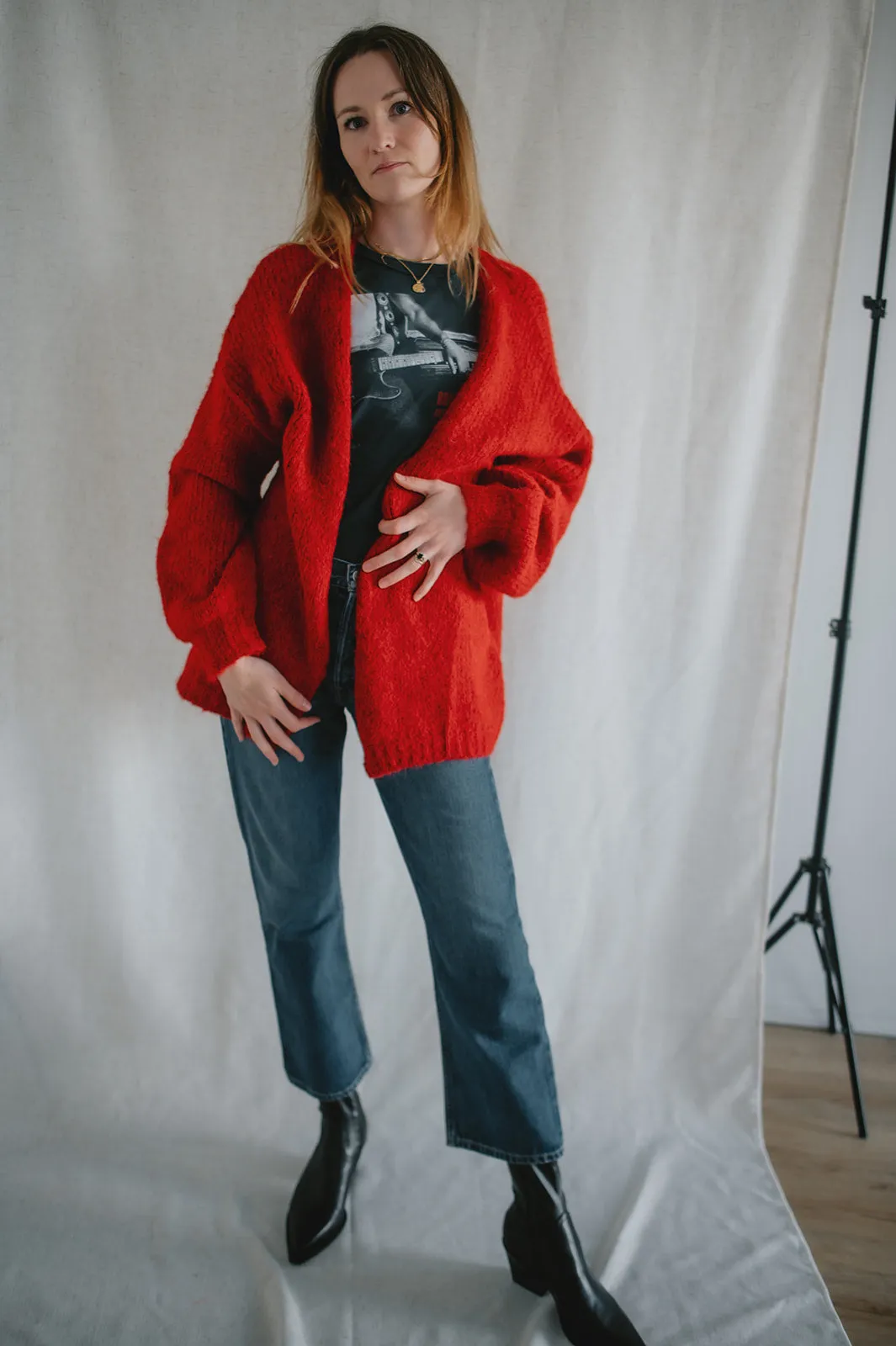 The Marlowe Cardigan - Taylor's Red - PLUS