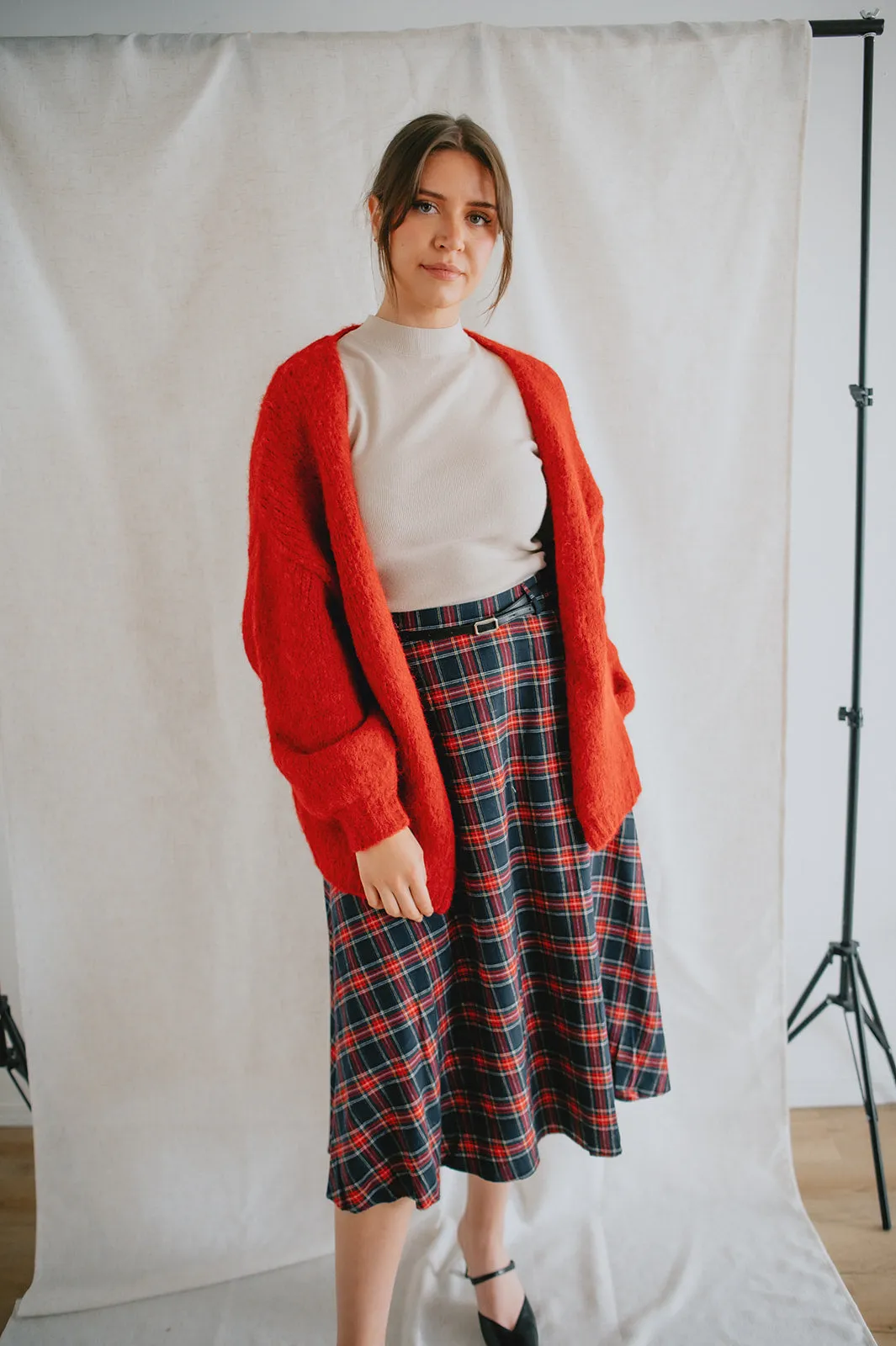 The Marlowe Cardigan - Taylor's Red - PLUS