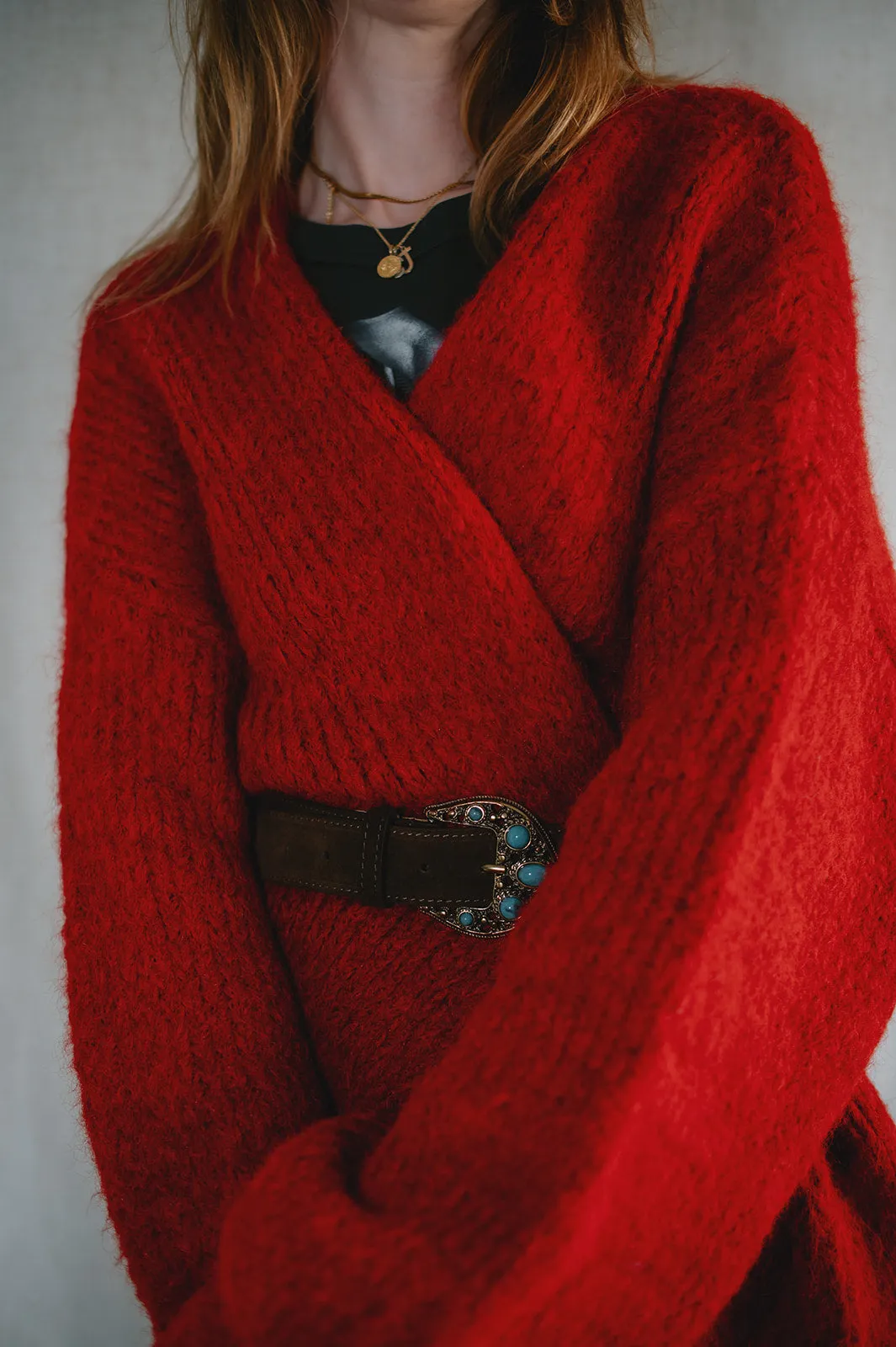 The Marlowe Cardigan - Taylor's Red - PLUS