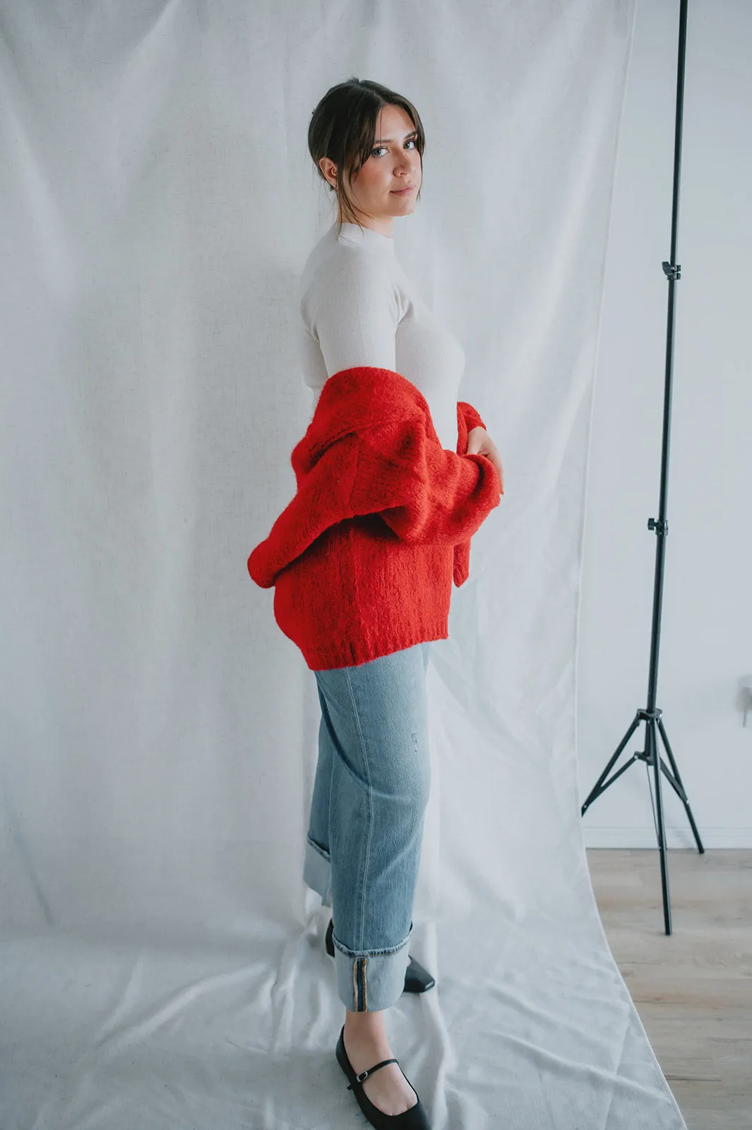 The Marlowe Cardigan - Taylor's Red - PLUS