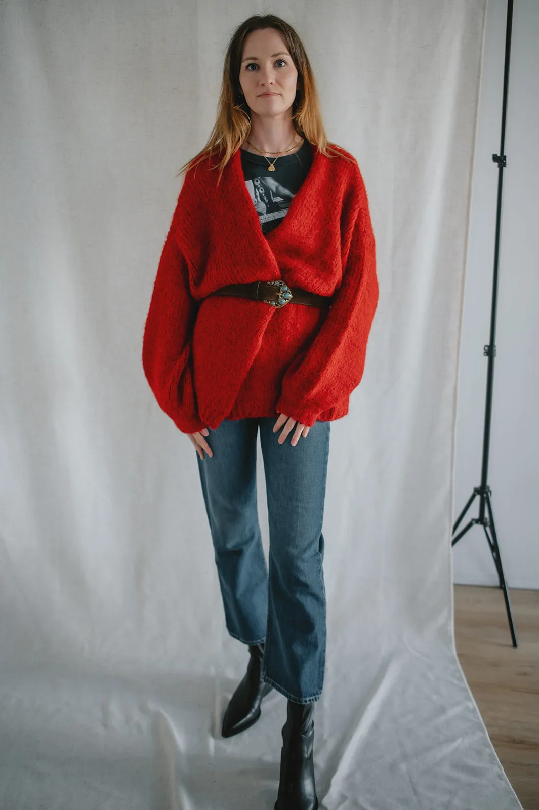The Marlowe Cardigan - Taylor's Red - PLUS