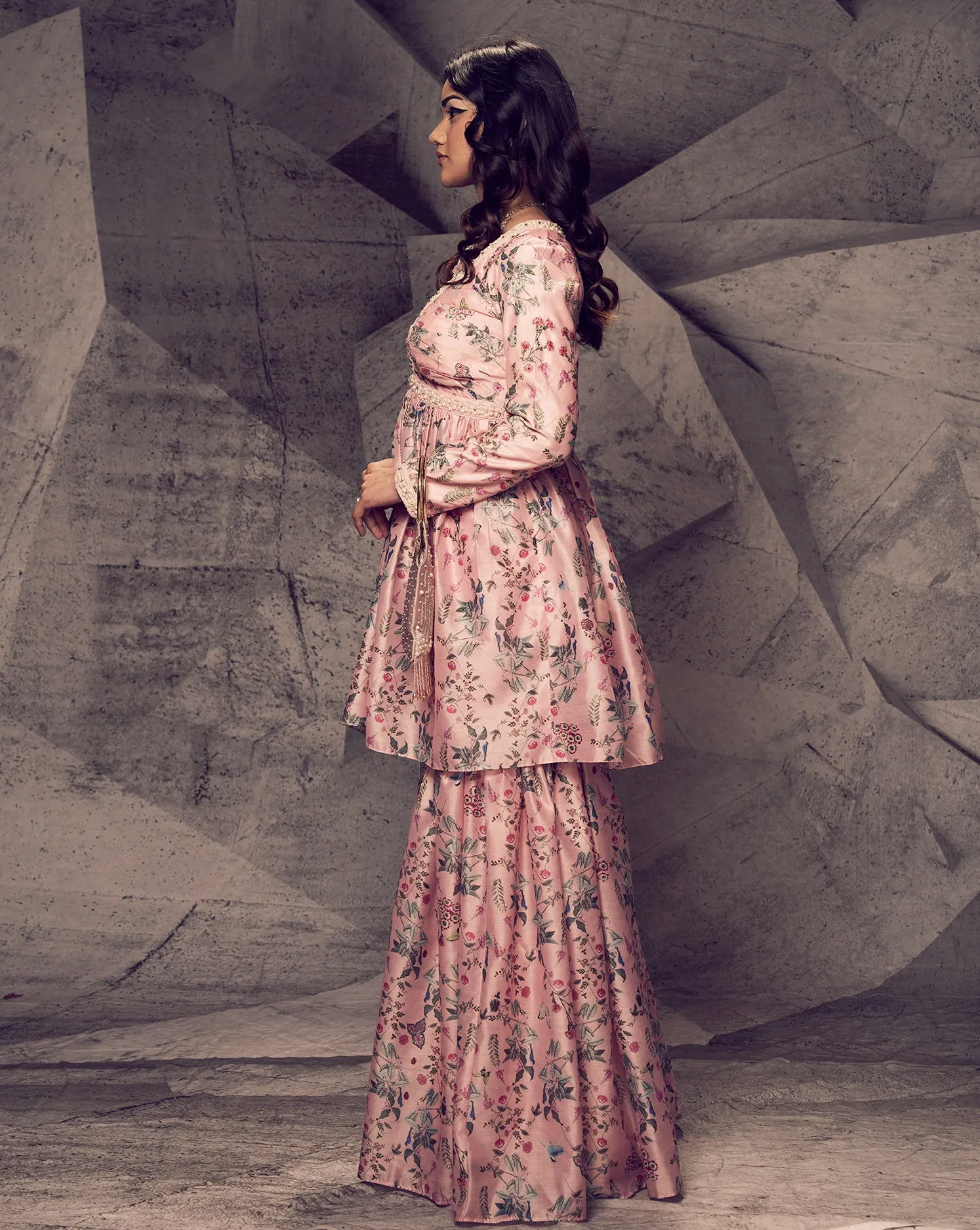 The Pink Floral Peplum Set