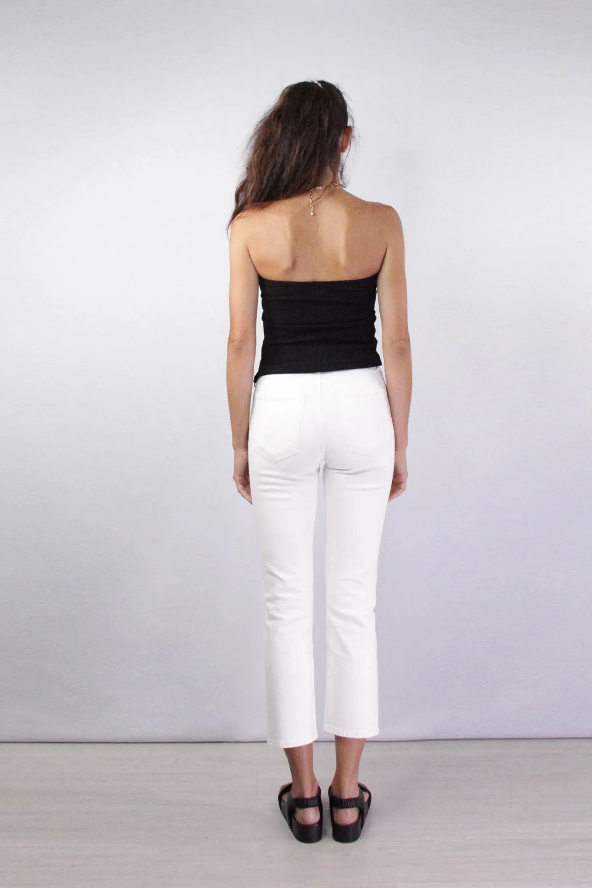 The Rib Twist Tube Top in Black