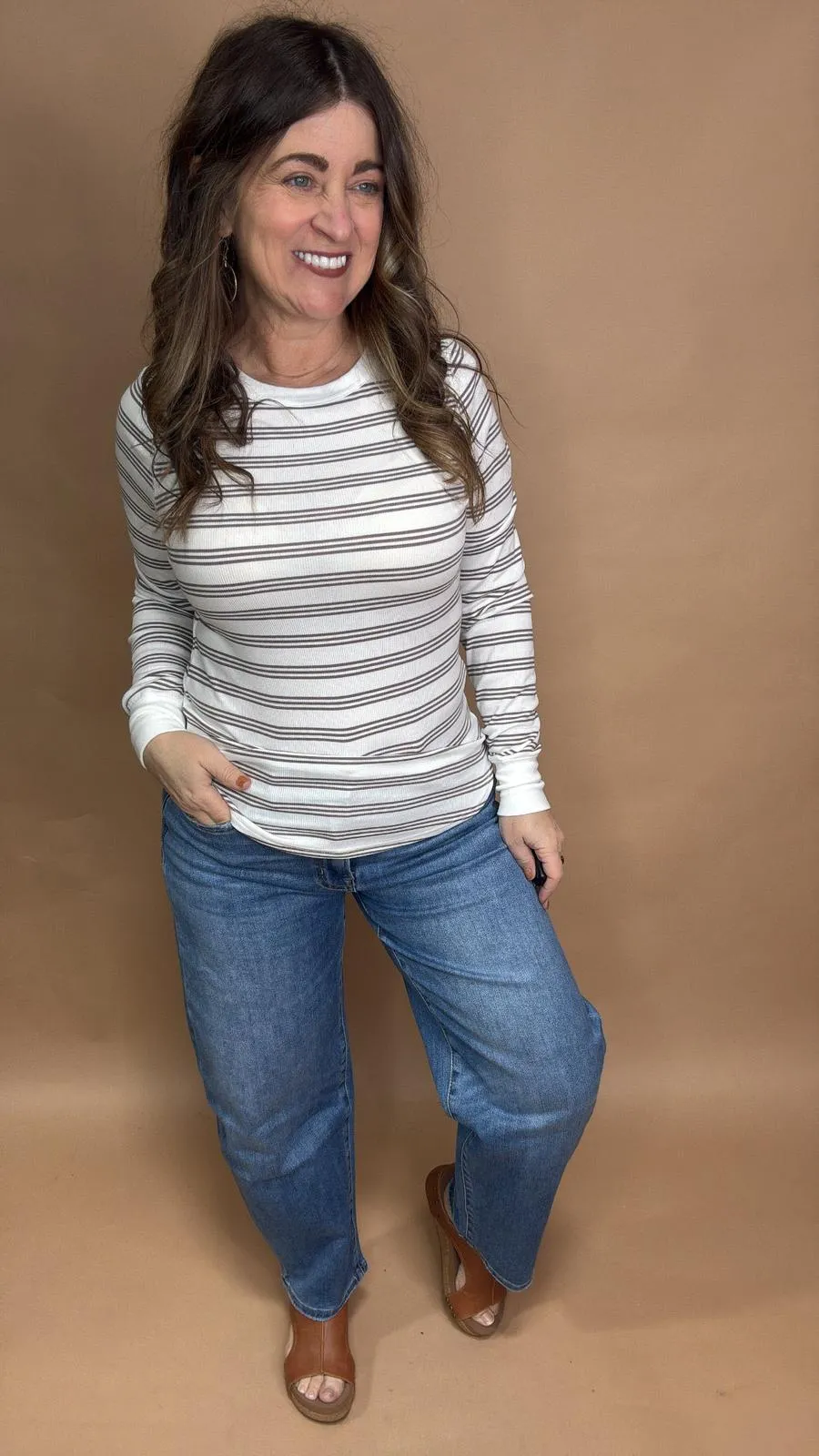The Stacy Top in Taupe