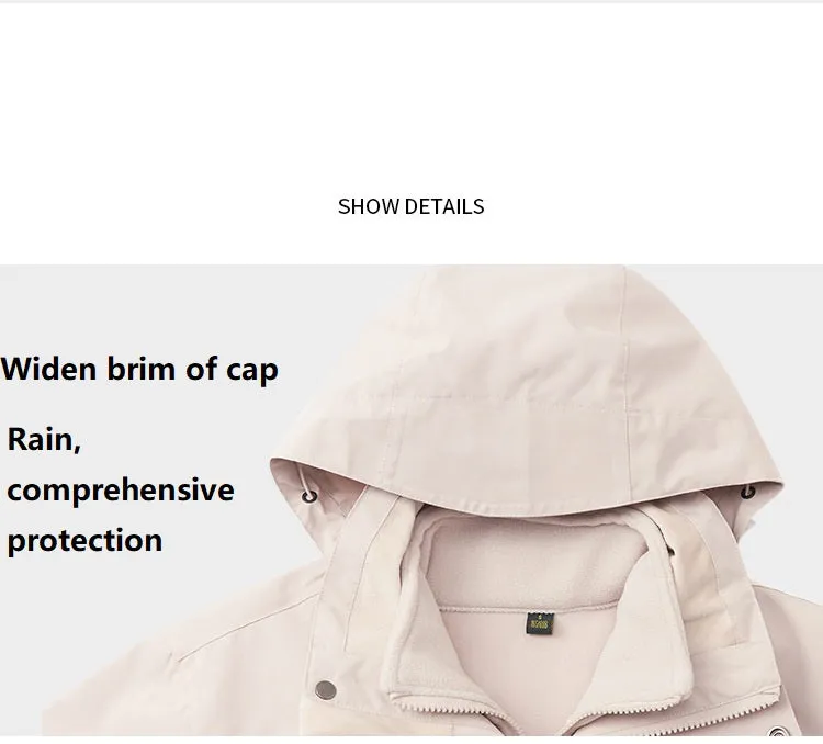Three-in-One Detachable Waterproof Mountaineering Jackets