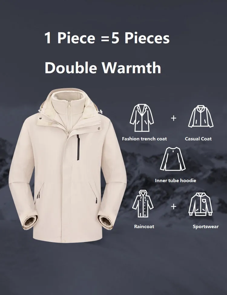 Three-in-One Detachable Waterproof Mountaineering Jackets