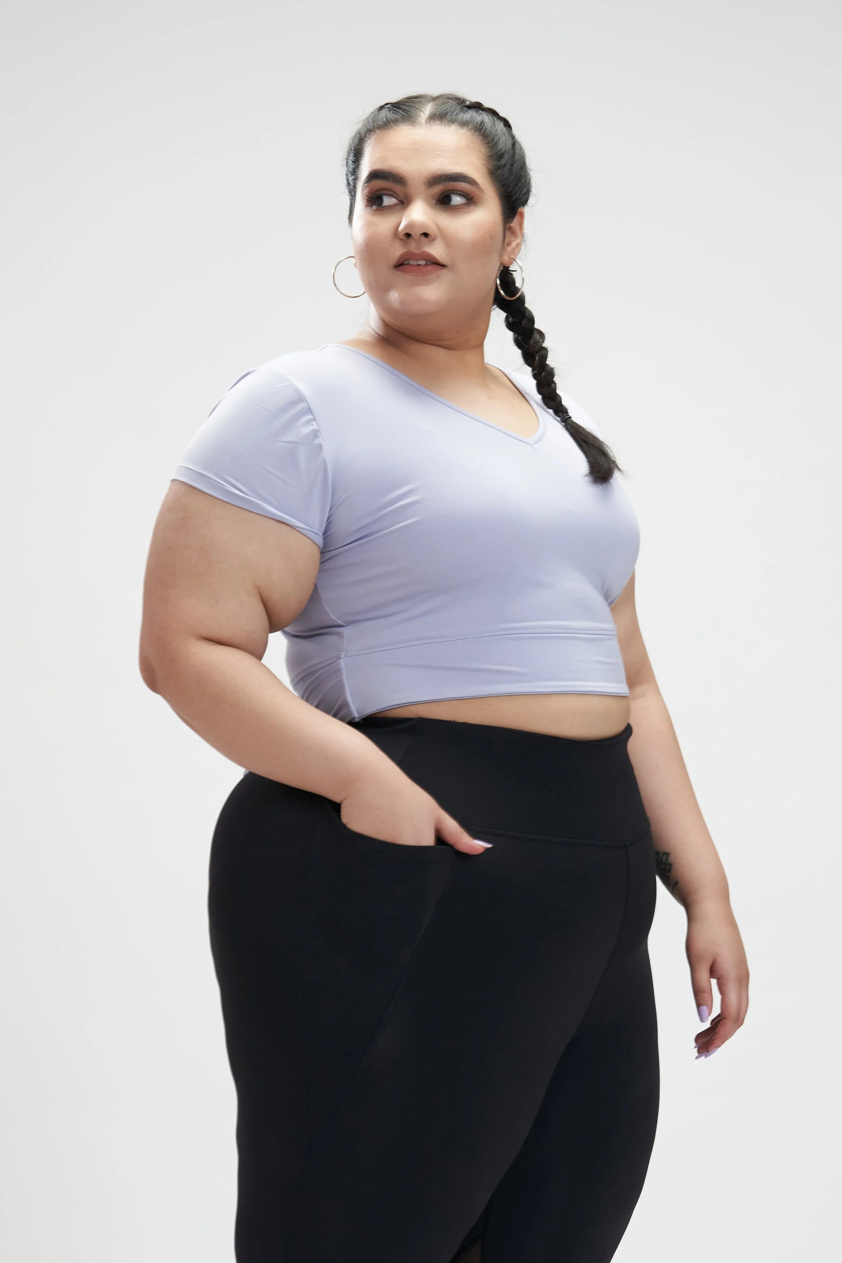 Tie Back Crop Top: Lavender